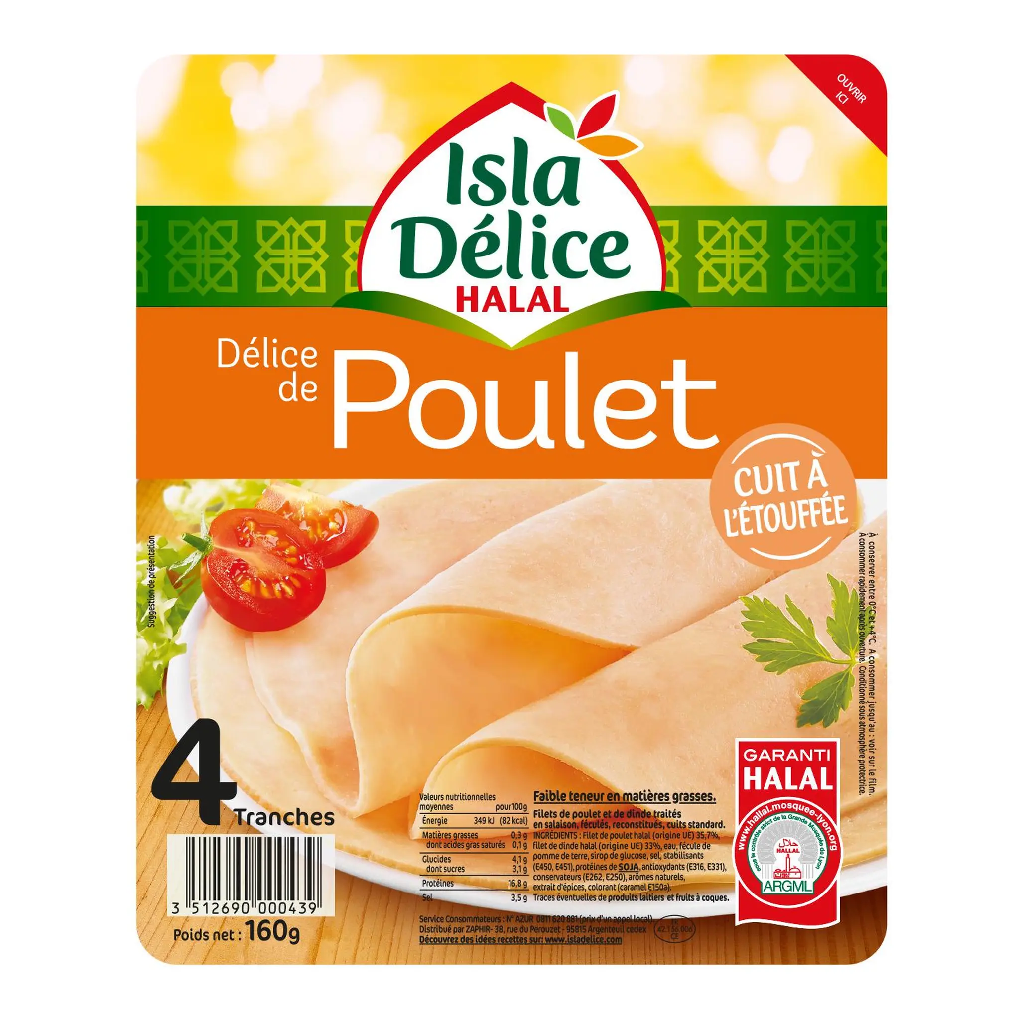ISLA DELICE Délice de poulet halal 100% filet