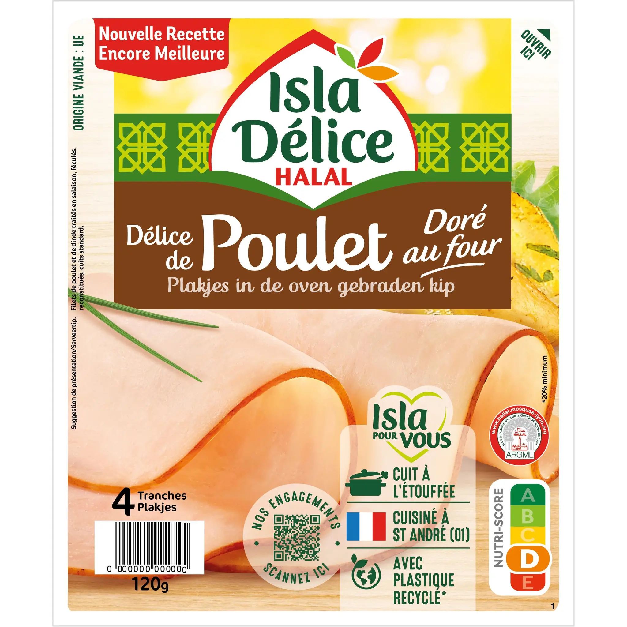 ISLA DELICE Délice de poulet halal doré au four