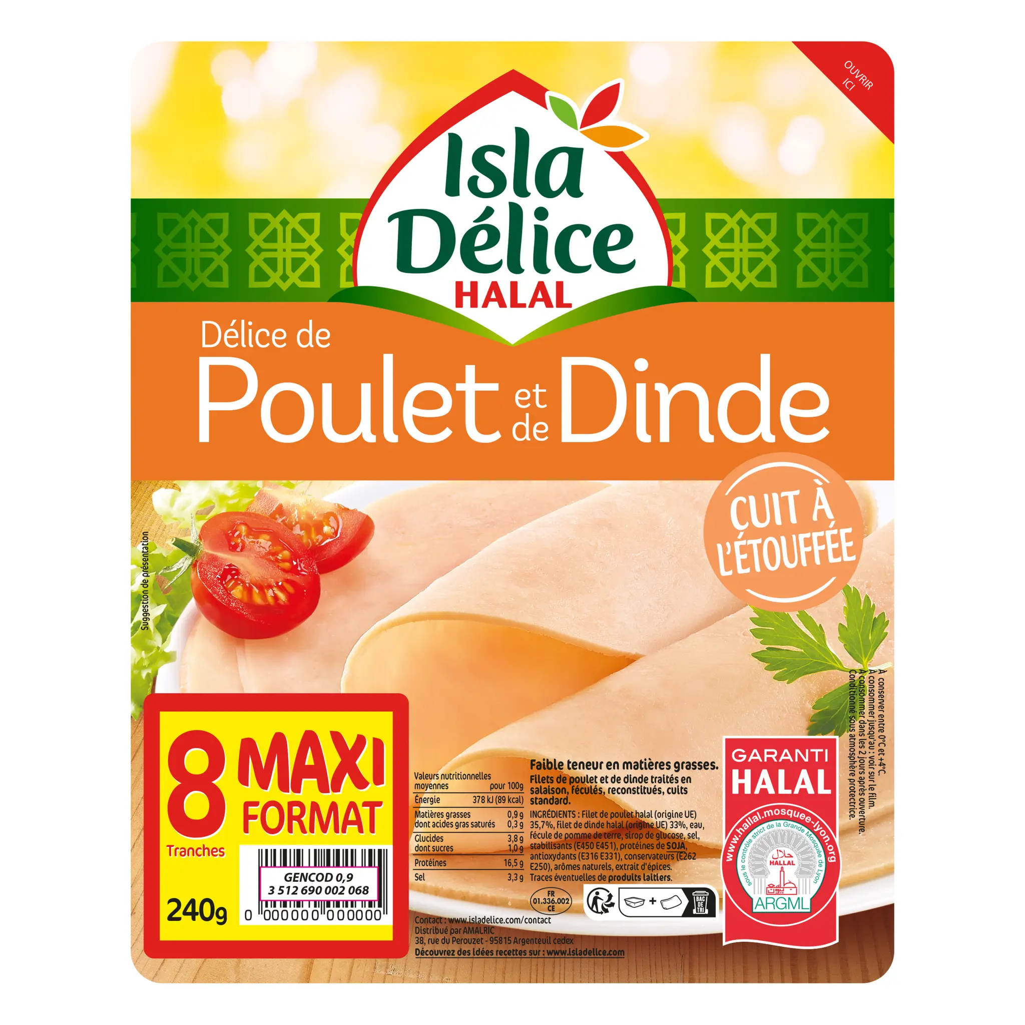 ISLA DELICE Délice de poulet et de dinde halal