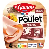 LE GAULOIS Blanc de poulet braisé 100% filet sans nitrite