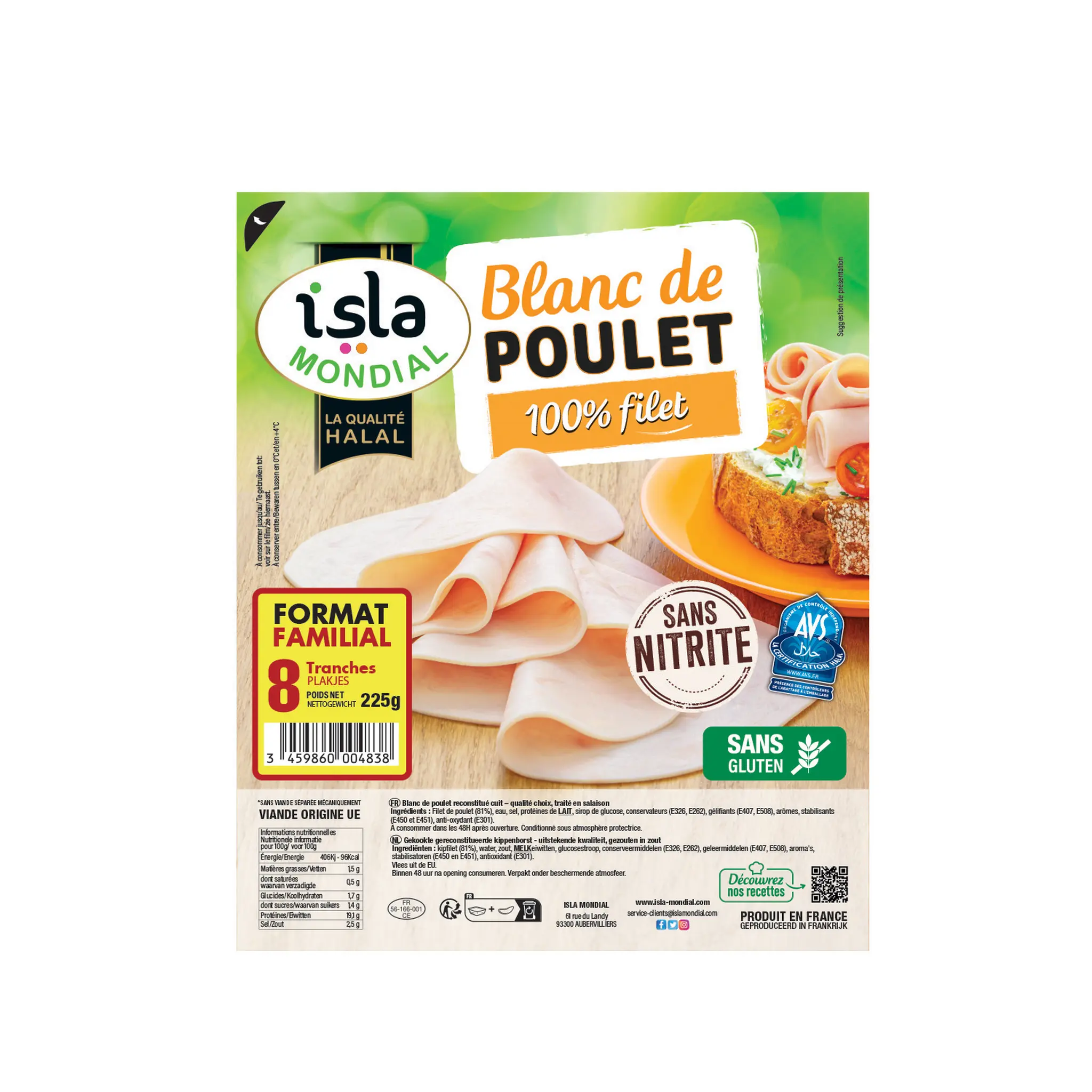 ISLA MONDIAL Blanc de poulet halal sans nitrite