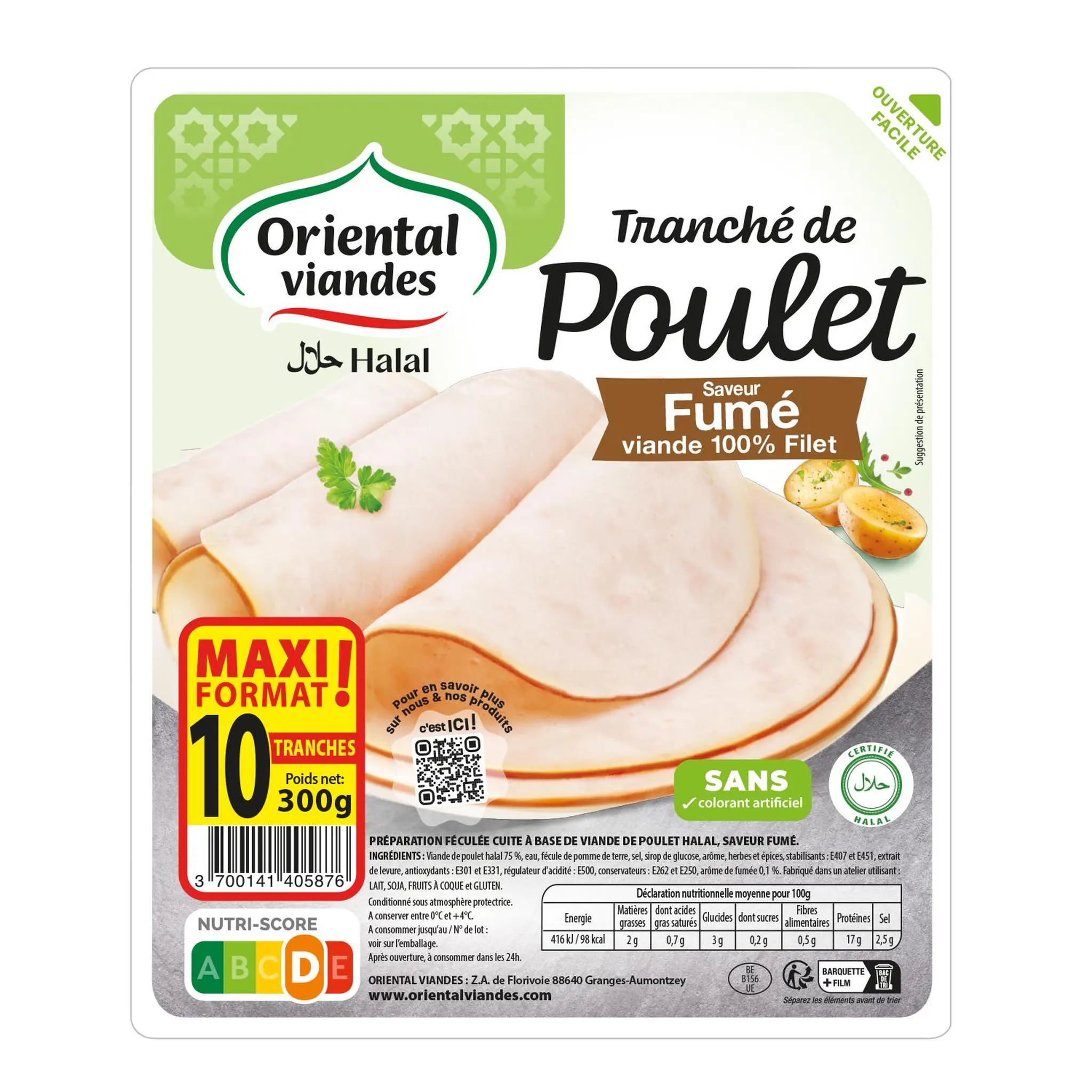 ORIENTAL VIANDES Jambon de poulet halal
