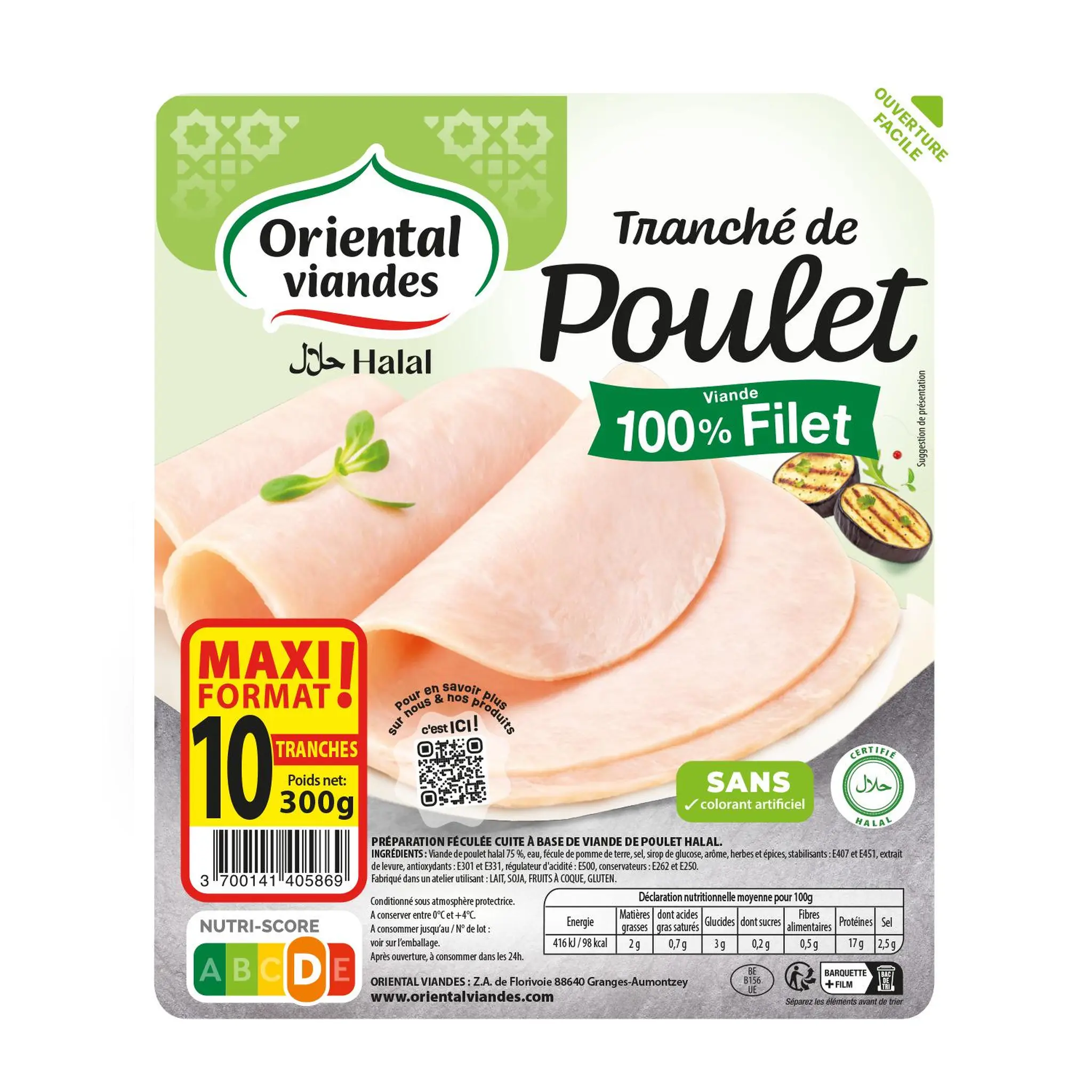 ORIENTAL VIANDES Jambon de poulet halal