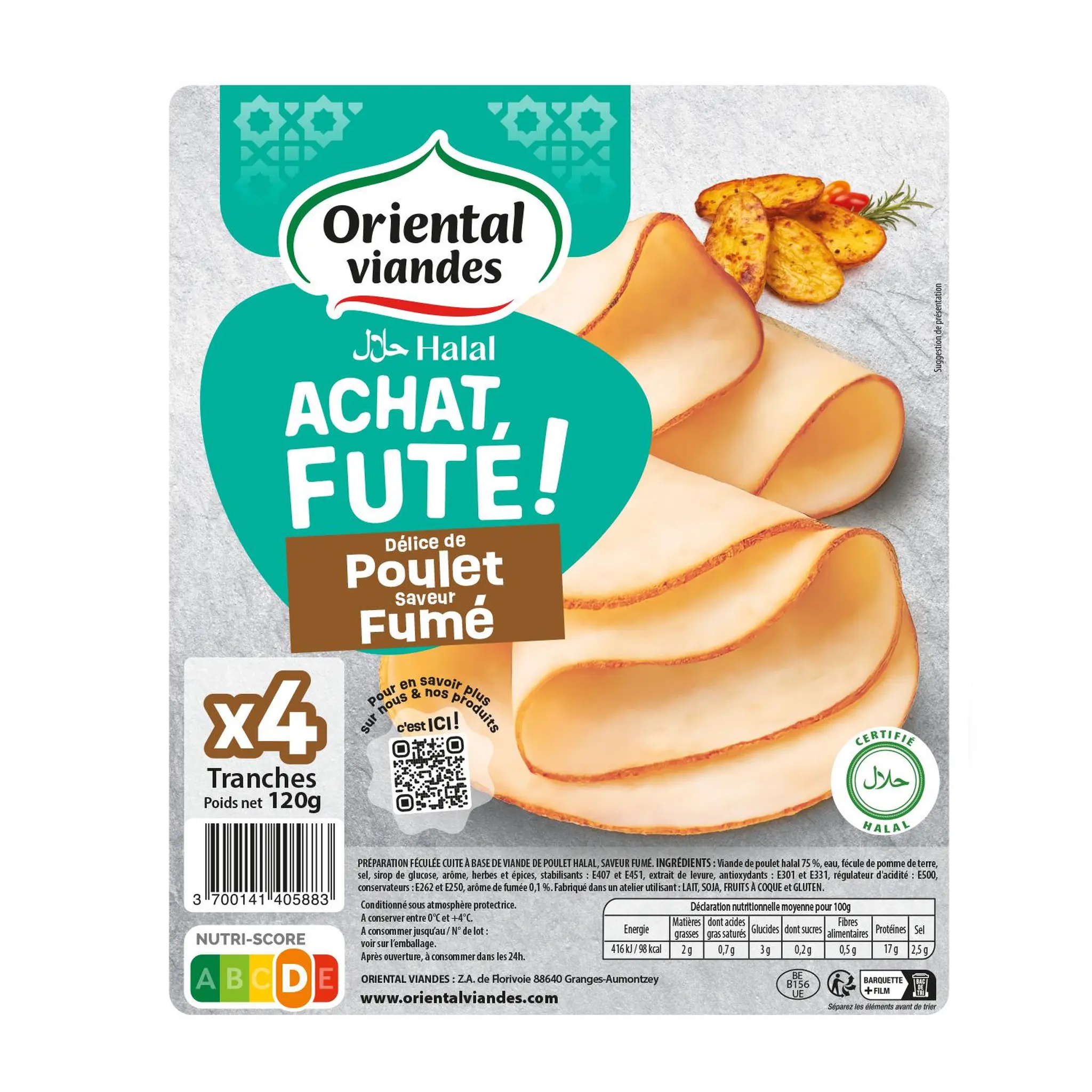 ORIENTAL VIANDES Délice de poulet fumé halal