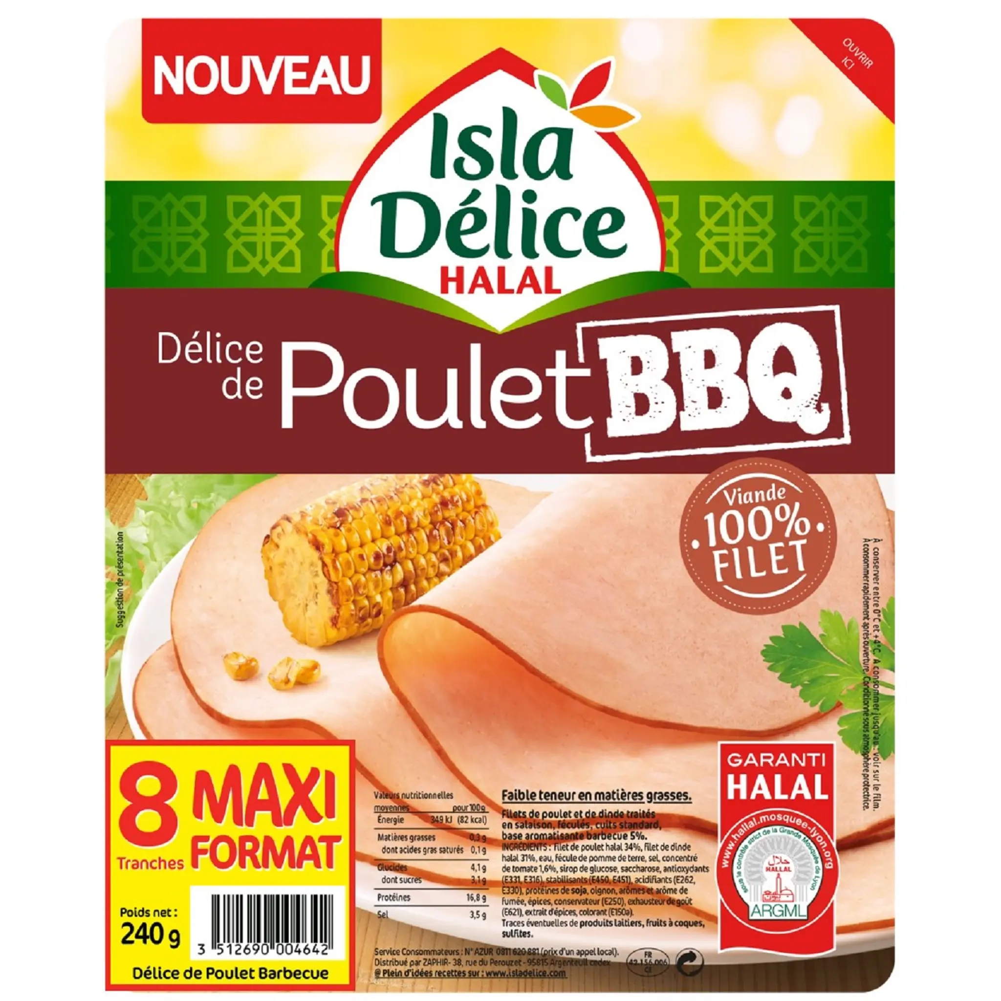 ISLA DELICE Délice de poulet BBQ halal