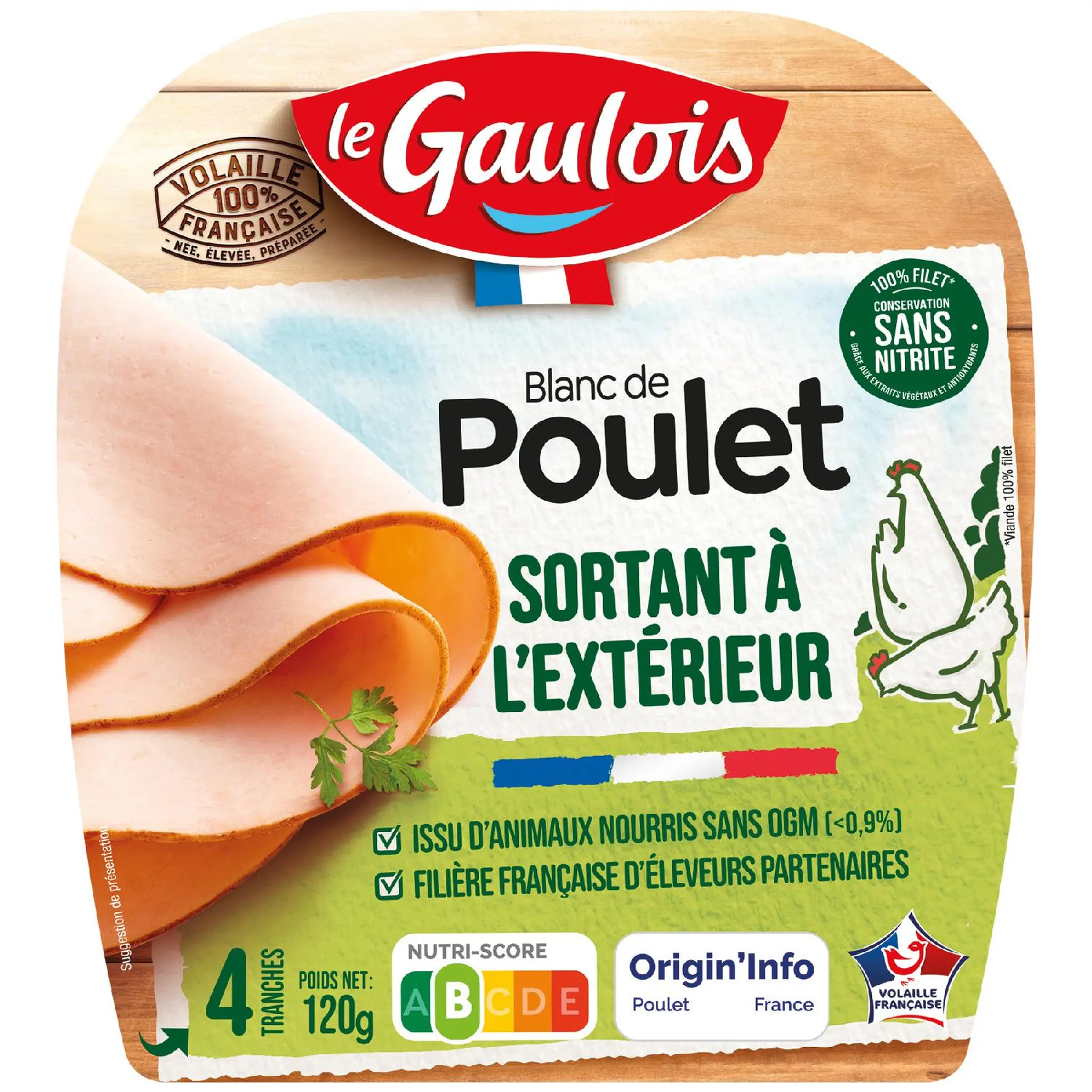 LE GAULOIS Blanc de poulet doré au four élevé dans les prés sans nitrite
