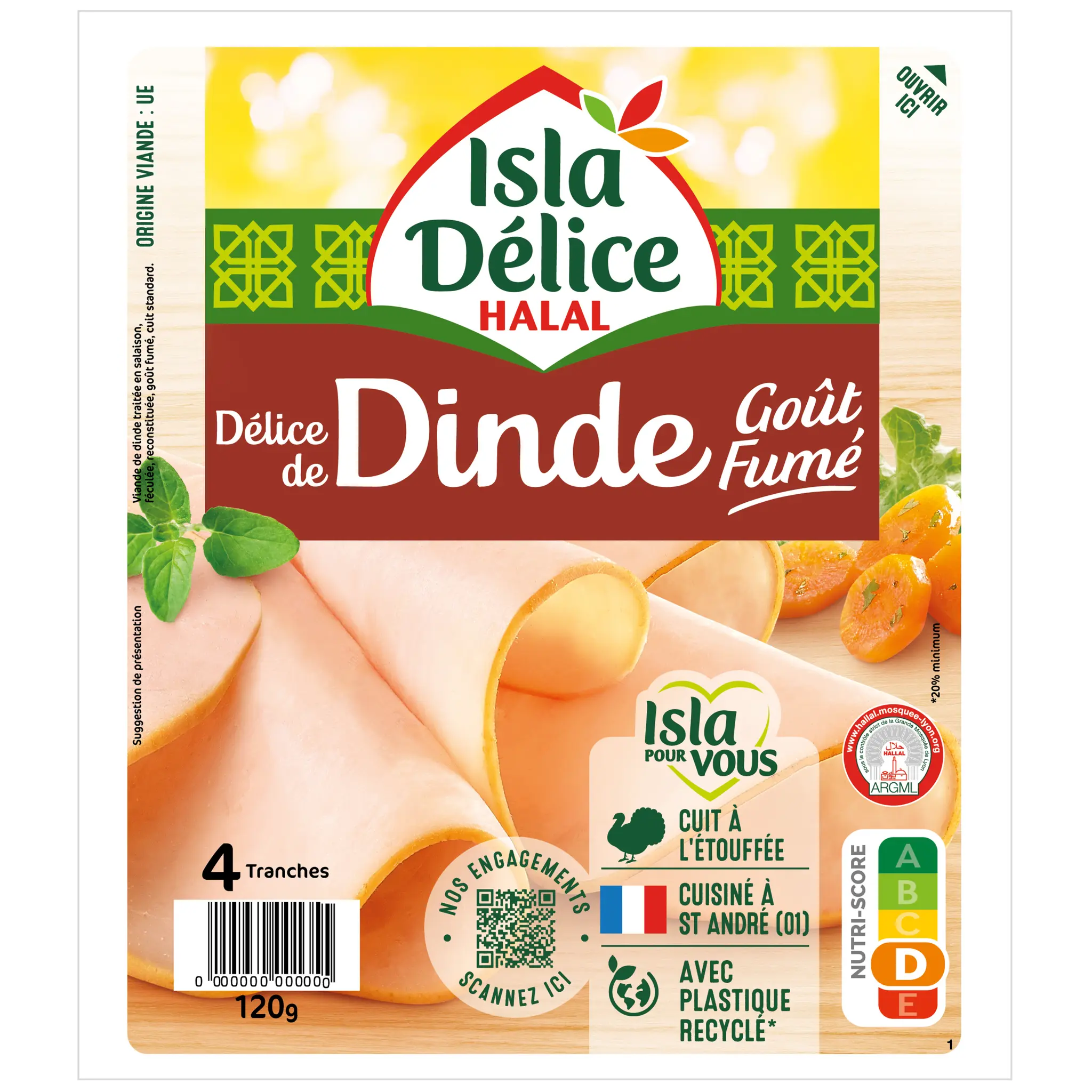 ISLA DELICE Délice de dinde halal goût fumé