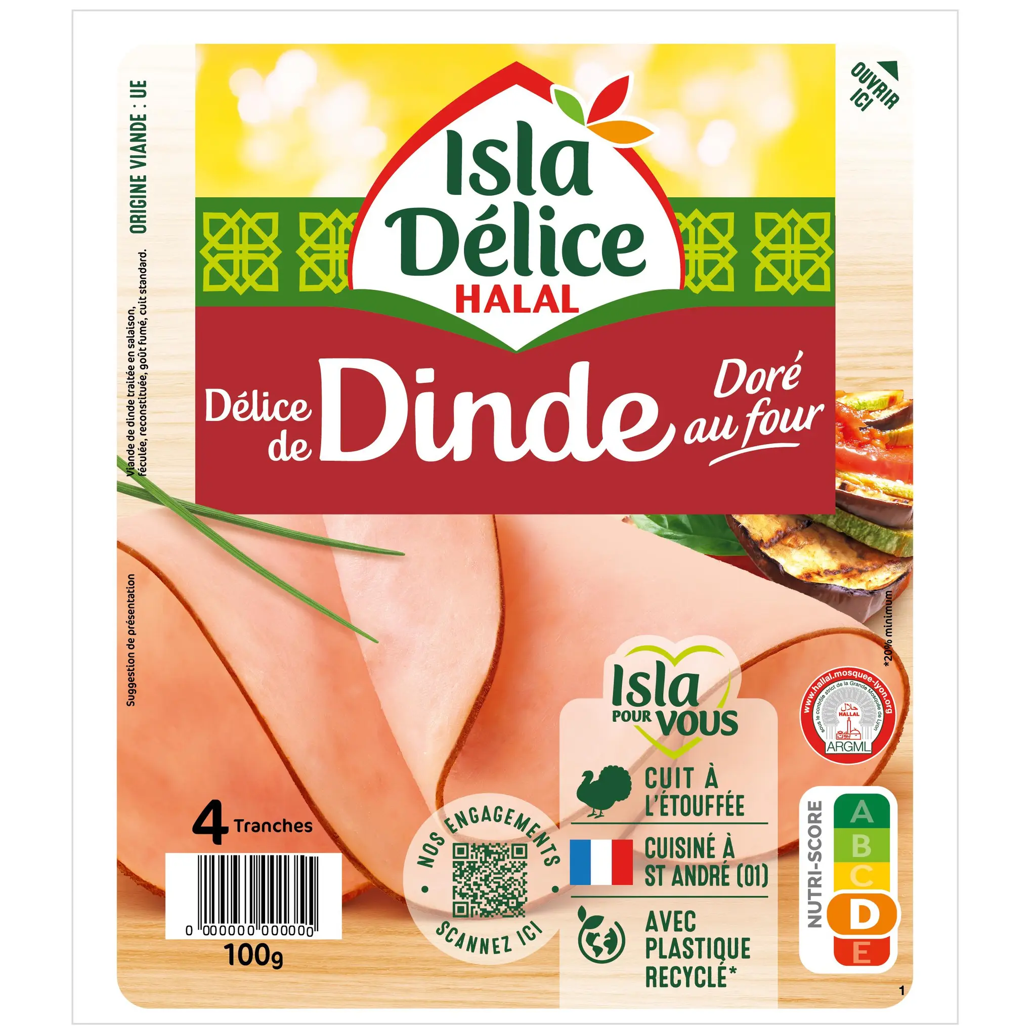 ISLA DELICE Délice de dinde doré au four halal