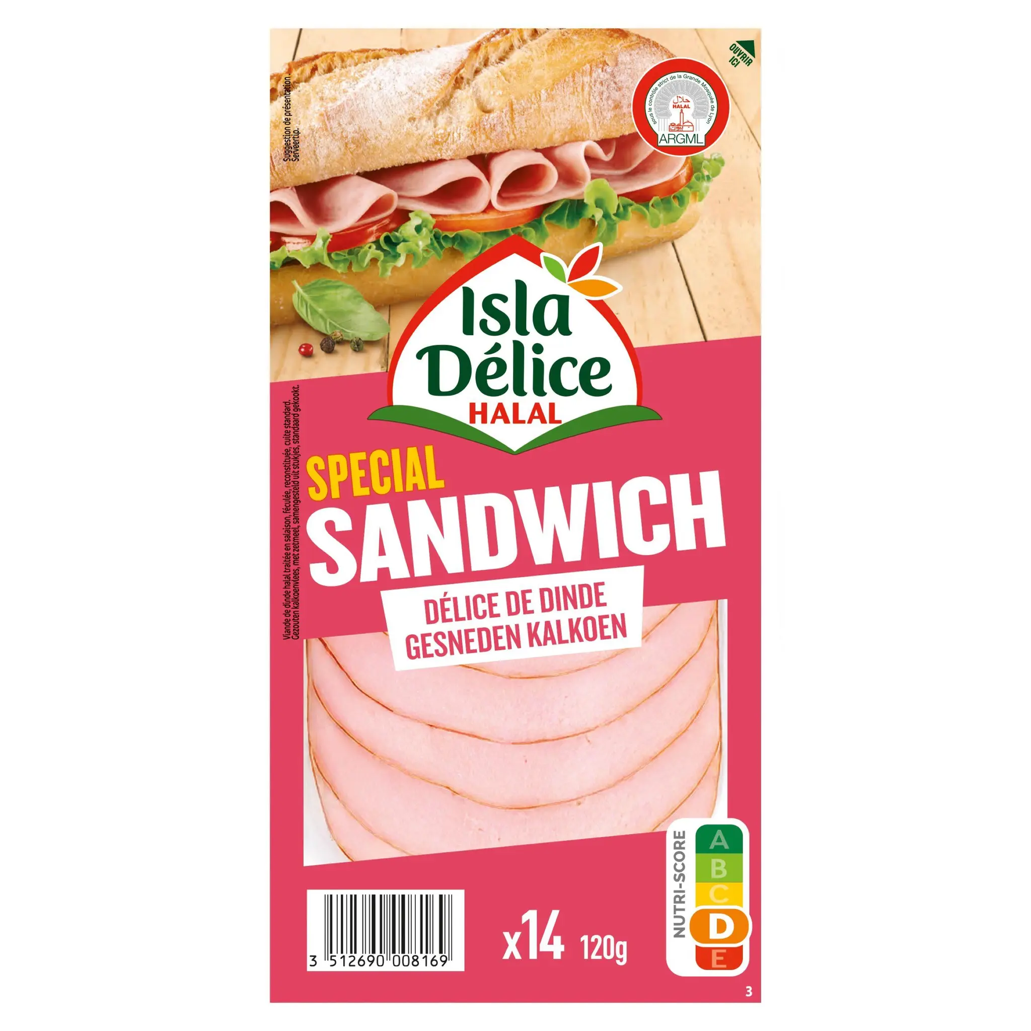 ISLA DELICE Délice de dinde halal spécial sandwich