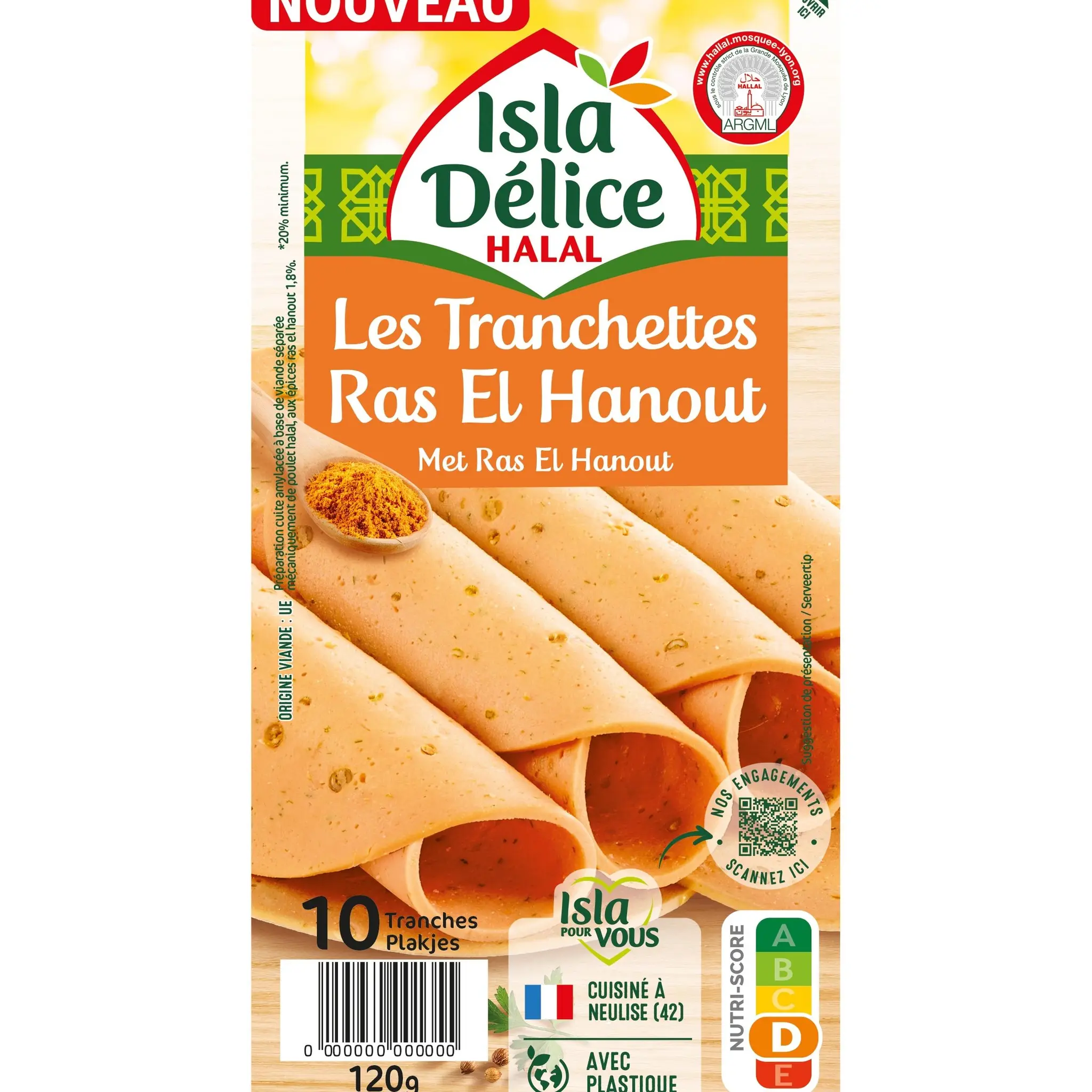ISLA DELICE Les tranchettes dinde Ras El Hanout halal