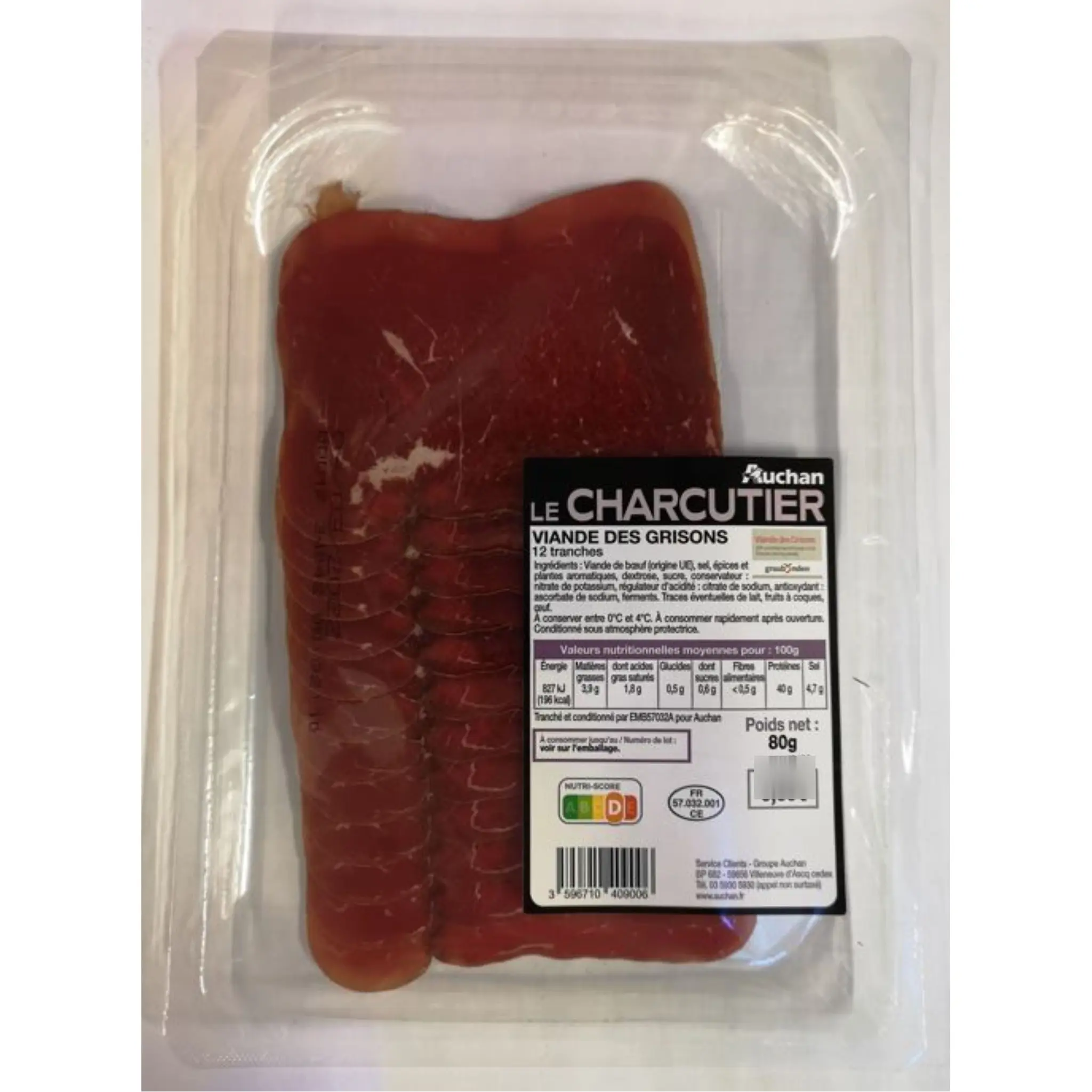 AUCHAN LE CHARCUTIER Viande des grisons