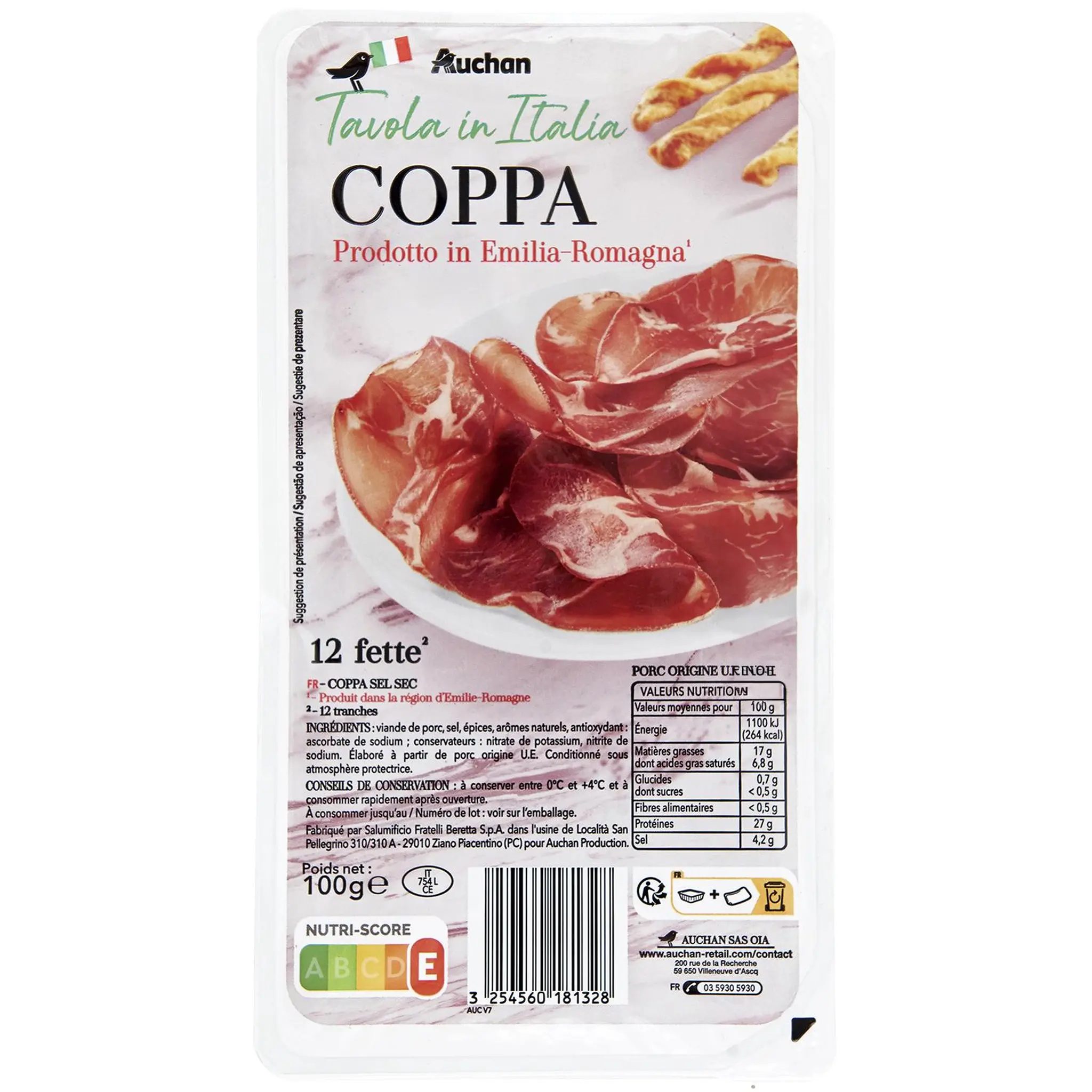 AUCHAN TAVOLA IN ITALIA Coppa italienne