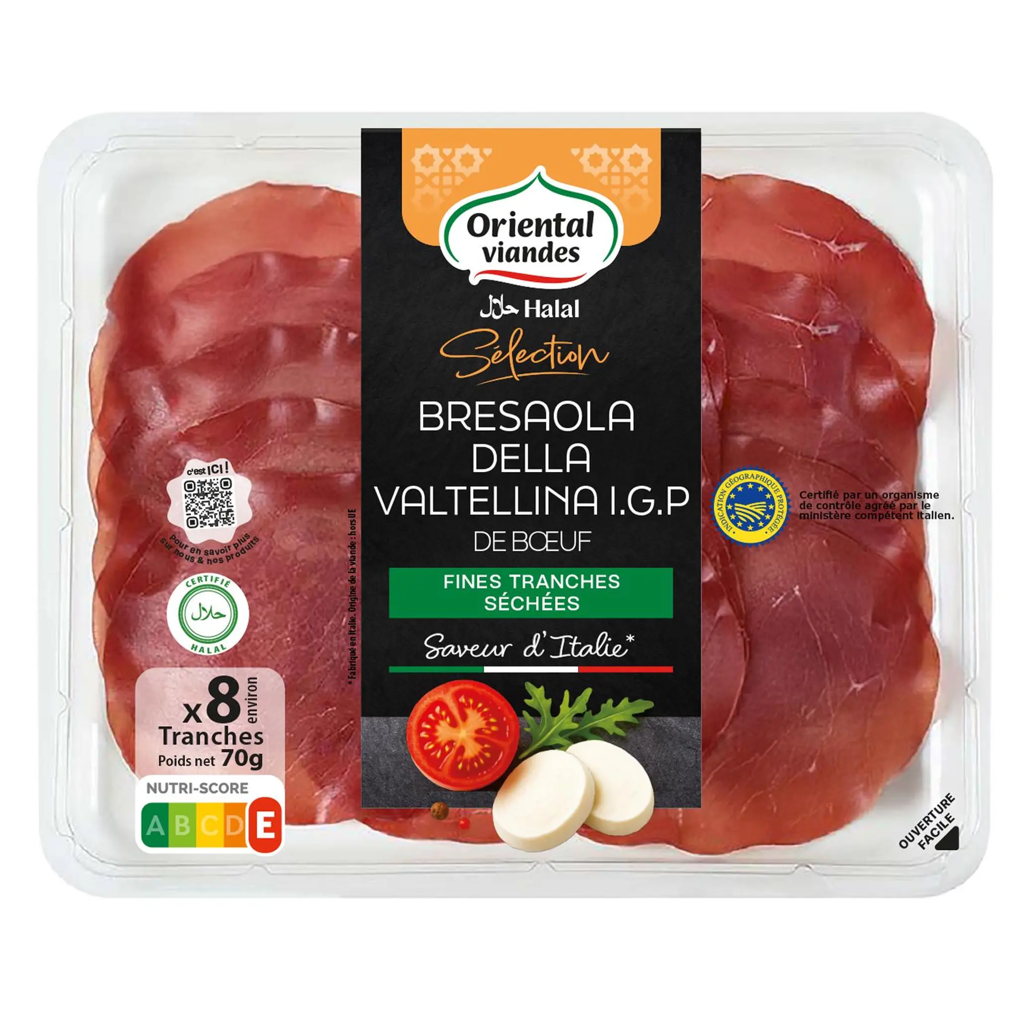 ORIENTAL VIANDES Bresaola de Valtellina de boeuf IGP halal