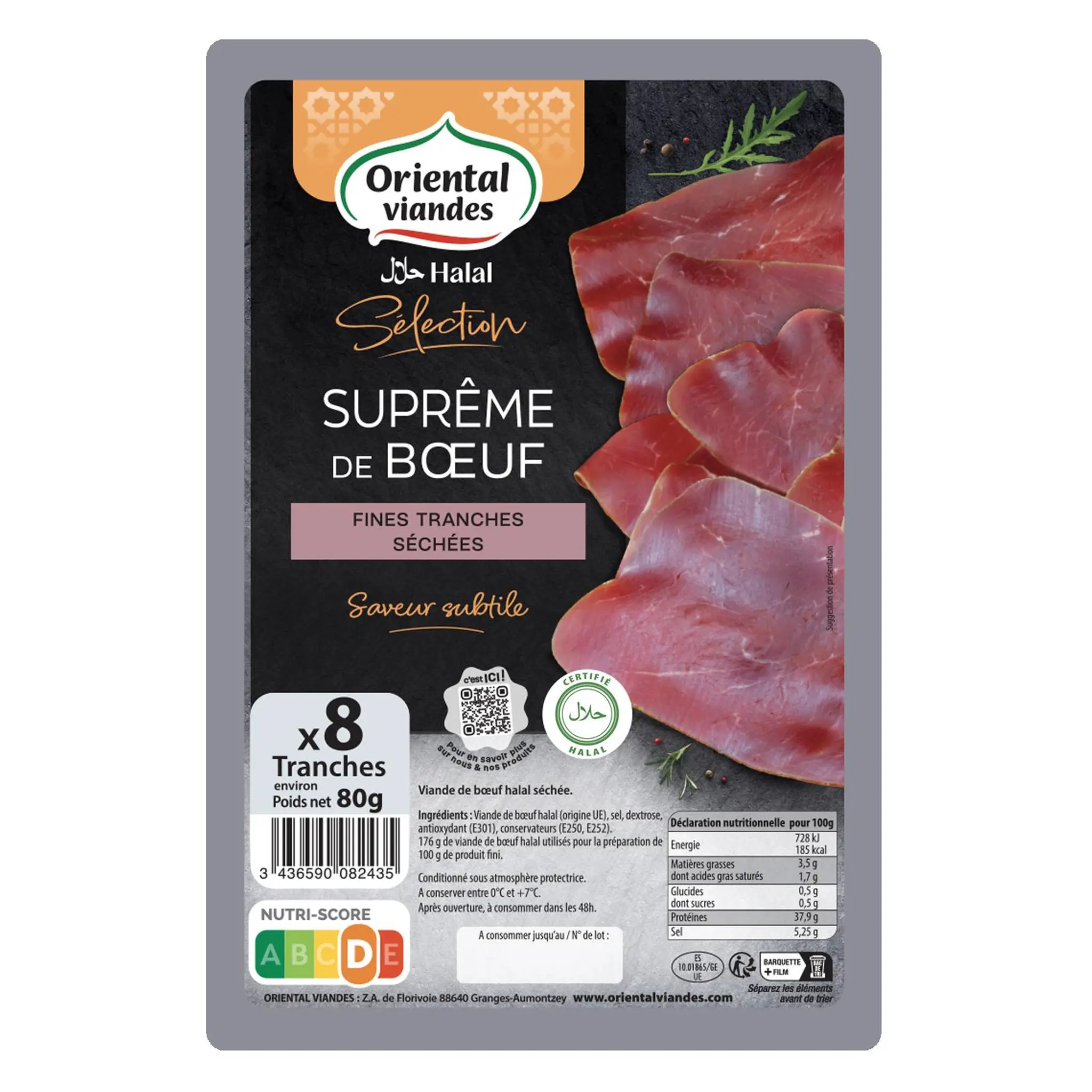ORIENTAL VIANDES Fines tranches de boeuf séché halal