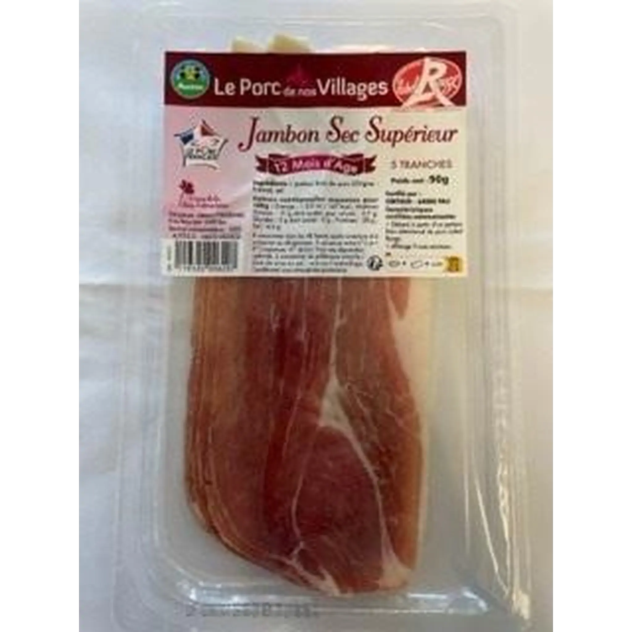 LE PORC DE NOS VILLAGES CULTIVONS LE BON Jambon sec supérieur Label Rouge