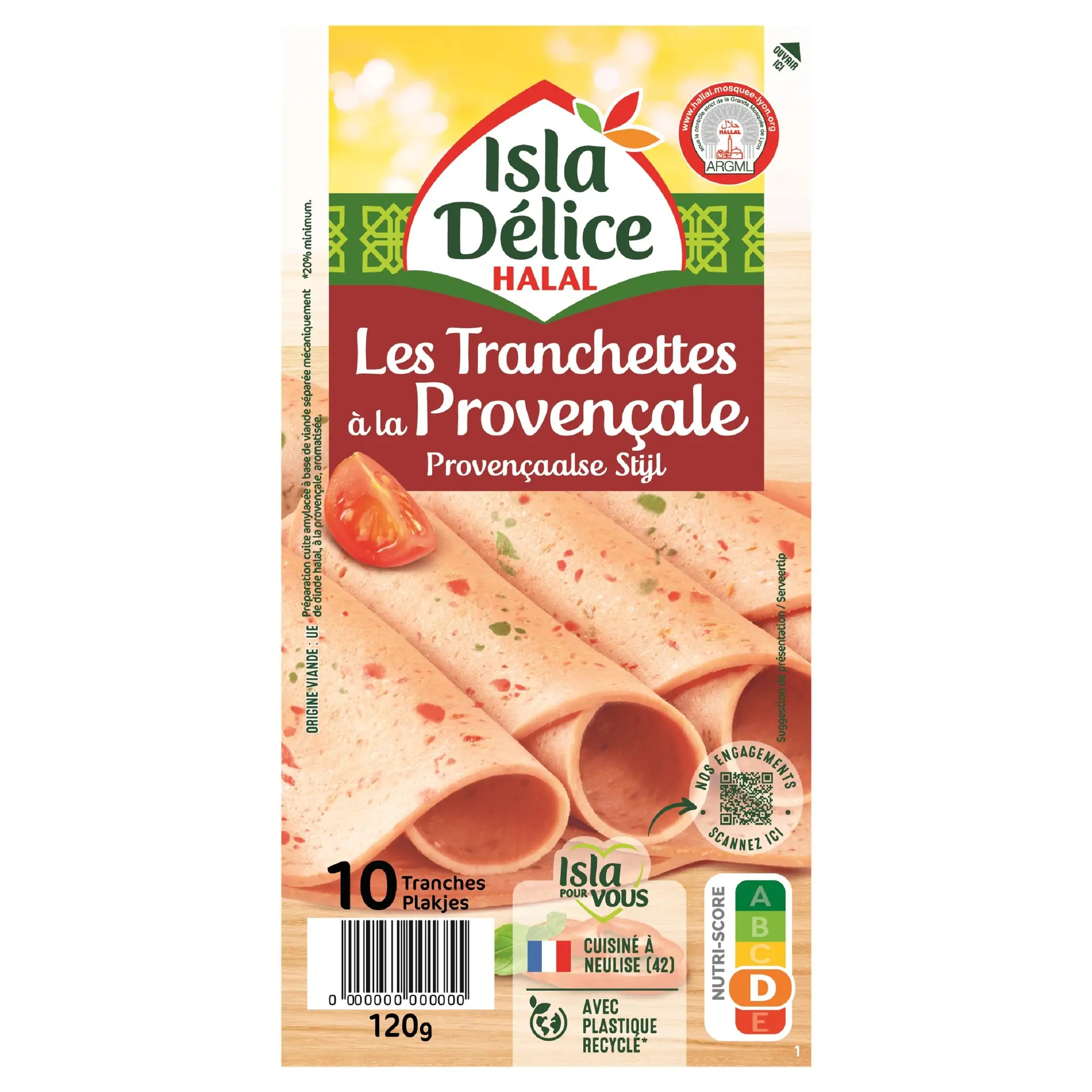 ISLA DELICE Mortadélice de Volaille à la povençale halal