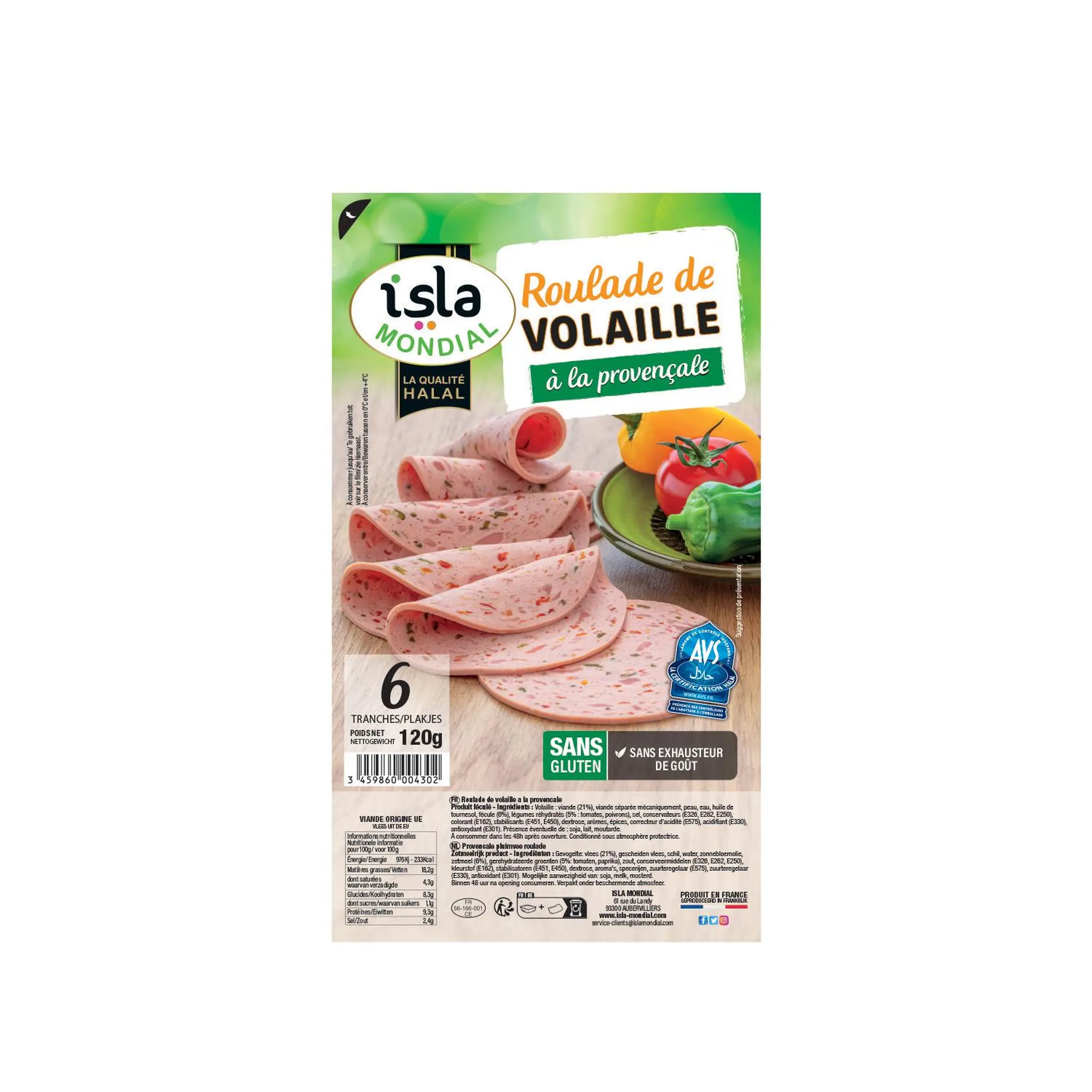 ISLA MONDIAL Roulade de veau volaille à la provençale halal