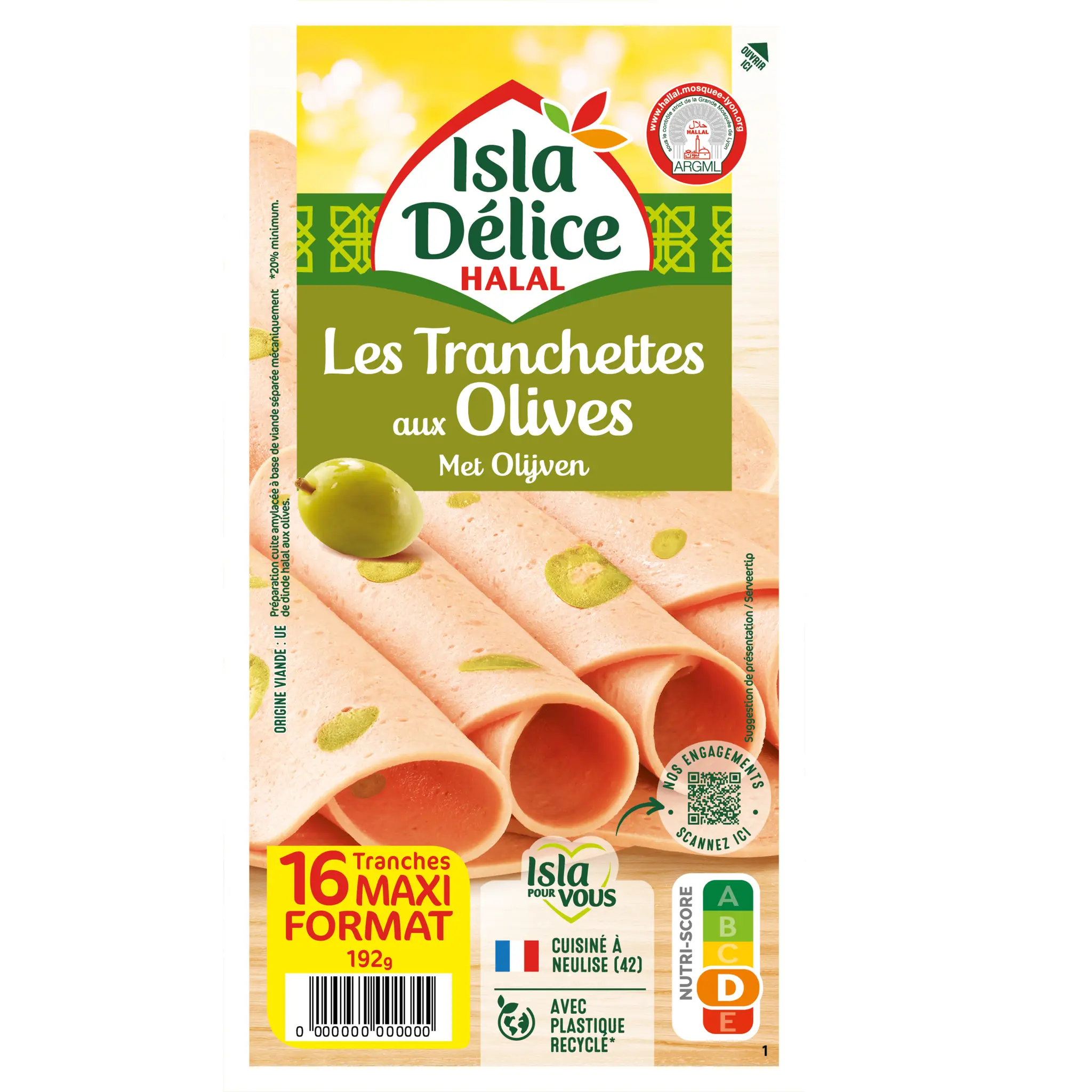 ISLA DELICE Les tranchettes aux olives halal