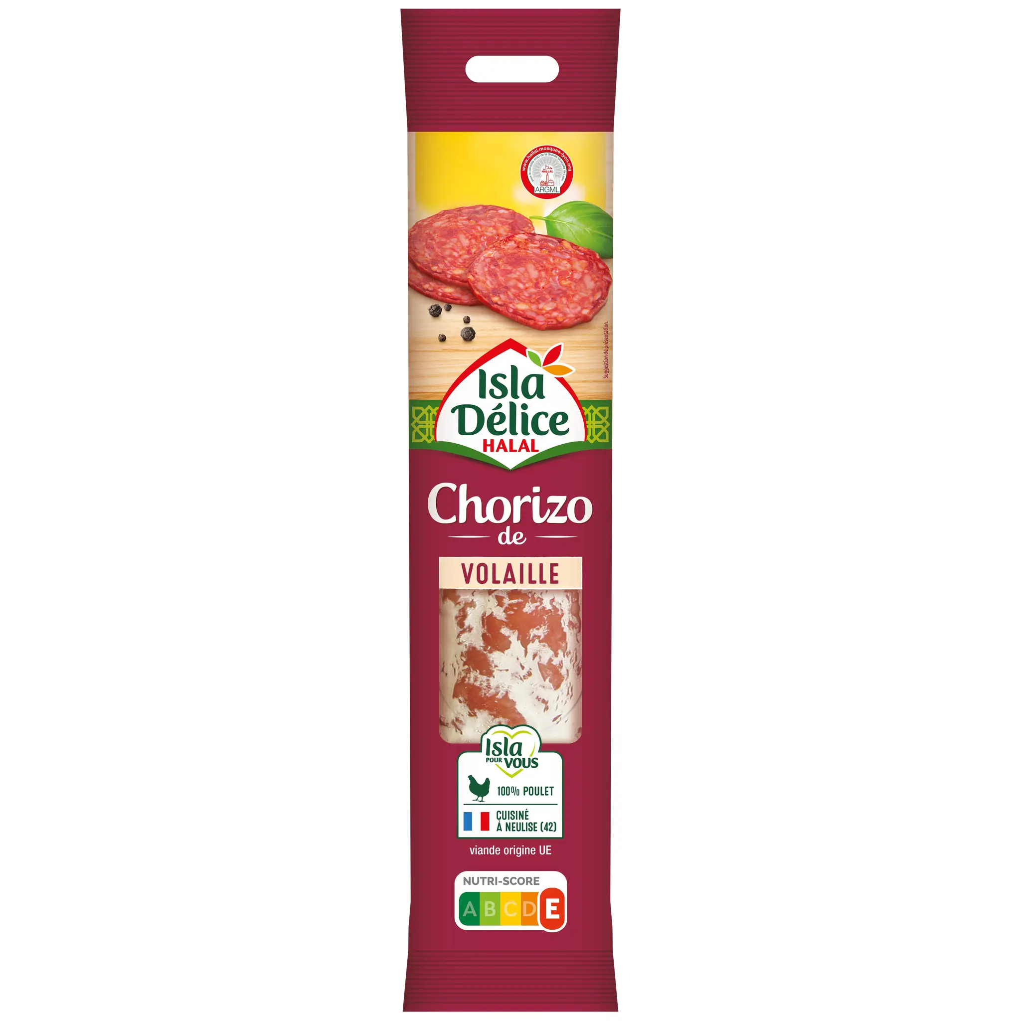 ISLA DELICE Chorizo de volaille épicé halal