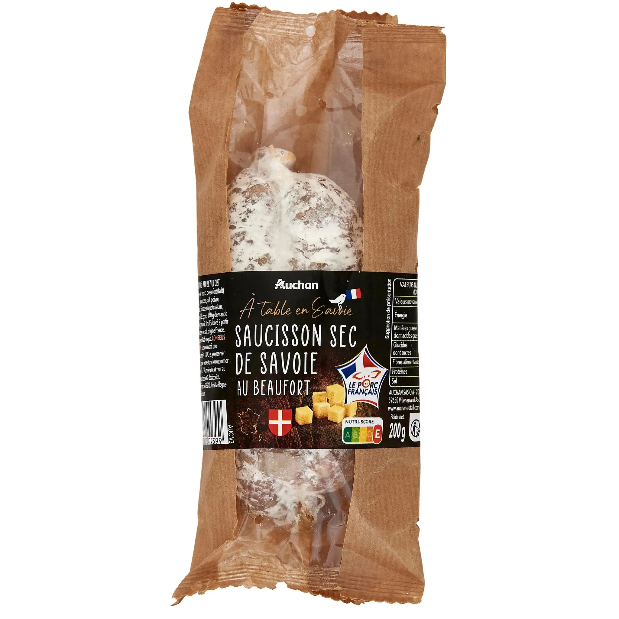 AUCHAN TERROIR Saucisson sec de Savoie au Beaufort
