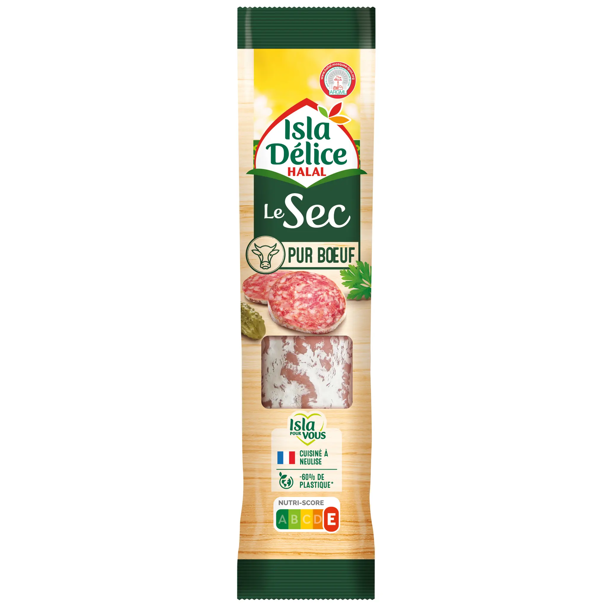 ISLA DELICE Saucisson sec entier pur boeuf halal