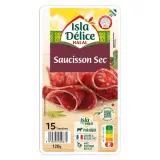 ISLA DELICE Saucisson sec tranché pur boeuf halal
