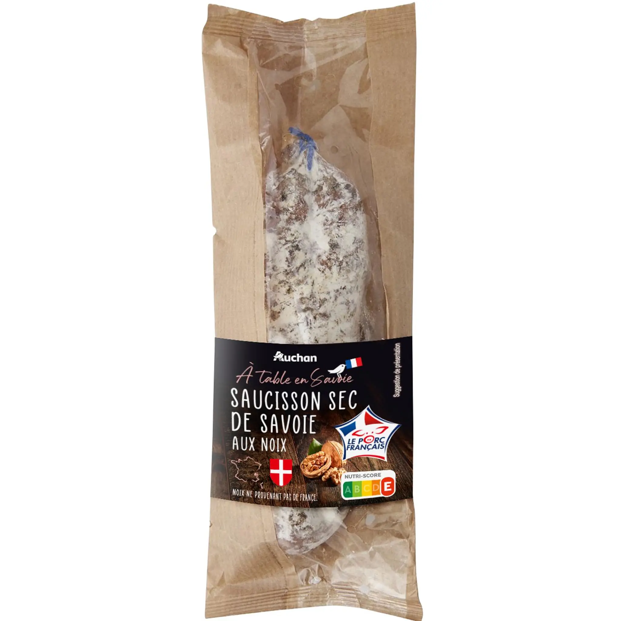 AUCHAN TERROIR Saucisson sec de Savoie aux noix