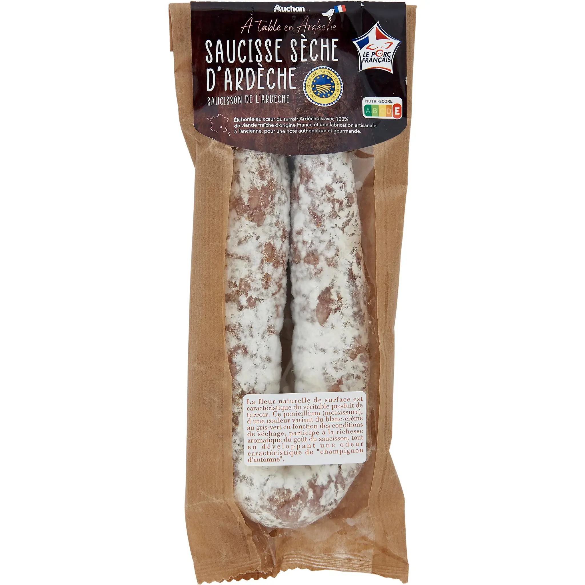 AUCHAN TERROIR Saucisse sèche d'Ardèche IGP