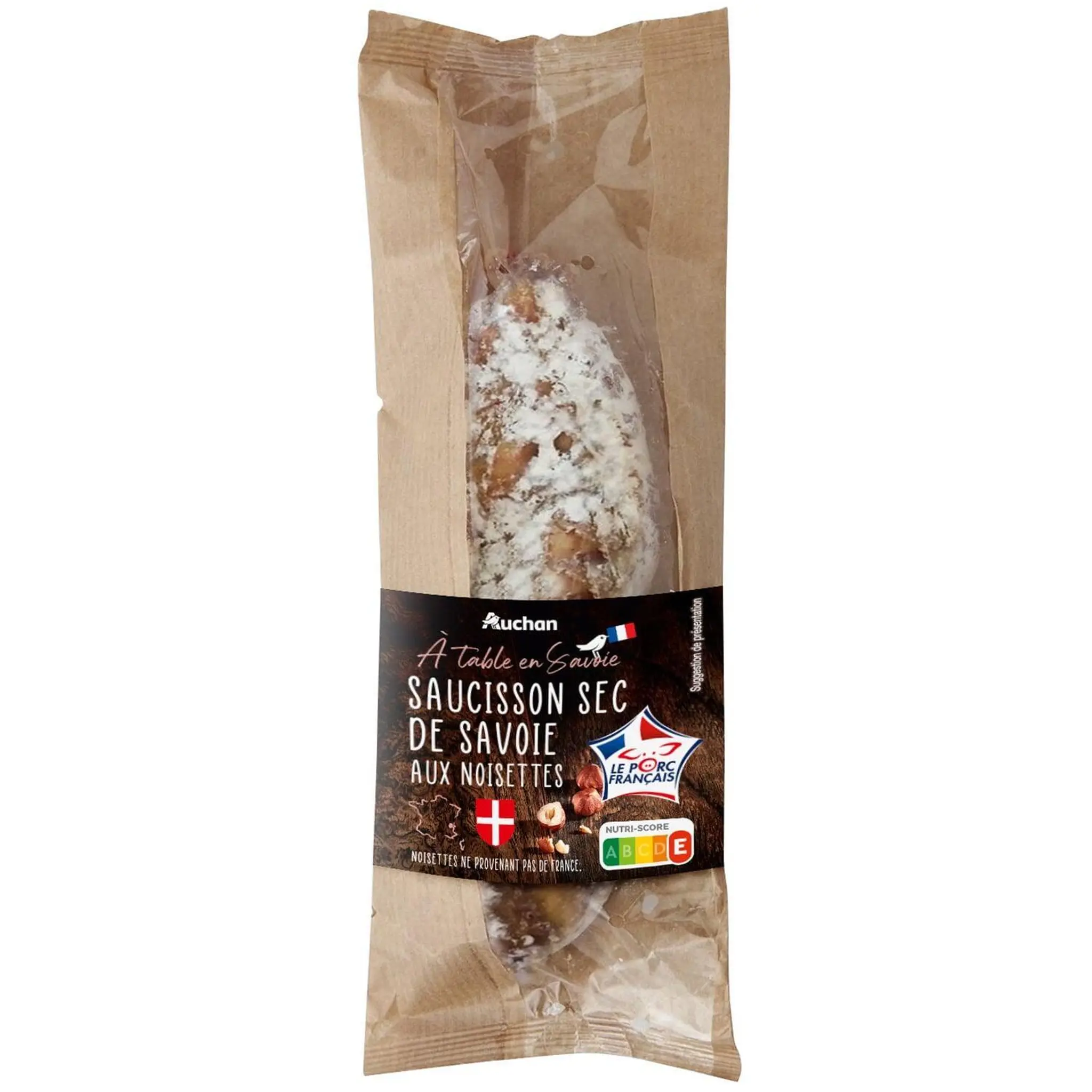 AUCHAN TERROIR Saucisson sec de Savoie aux noisettes