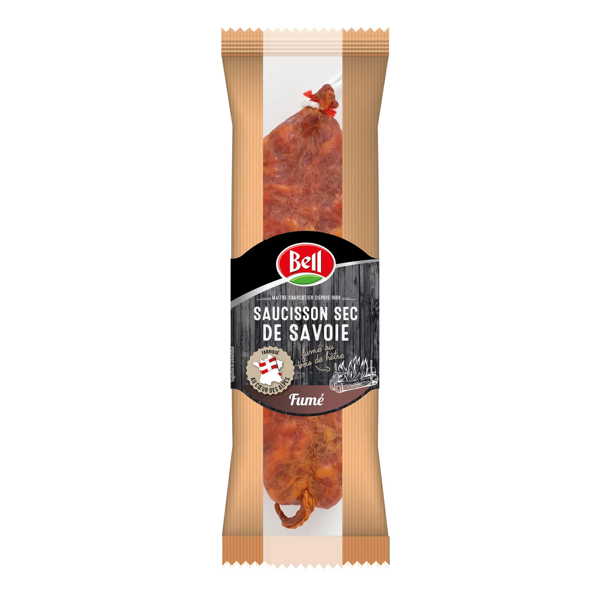 BELL Saucisson sec de Savoie fumé au bois de hêtre