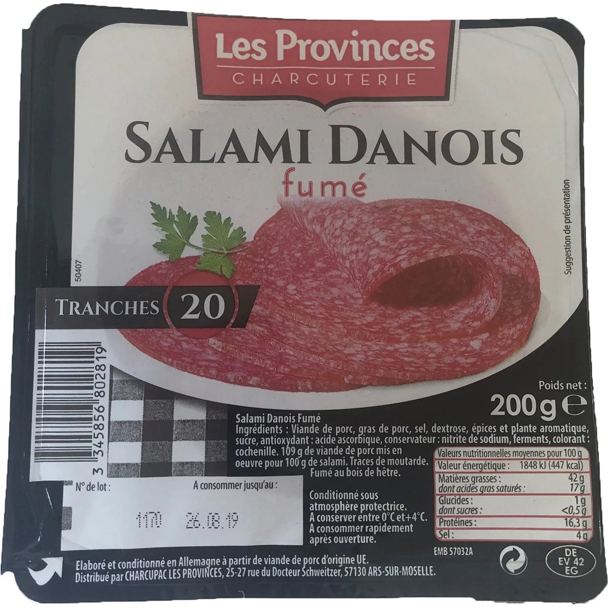 LES PROVINCES CHARCUTERIE Salami danois fumé
