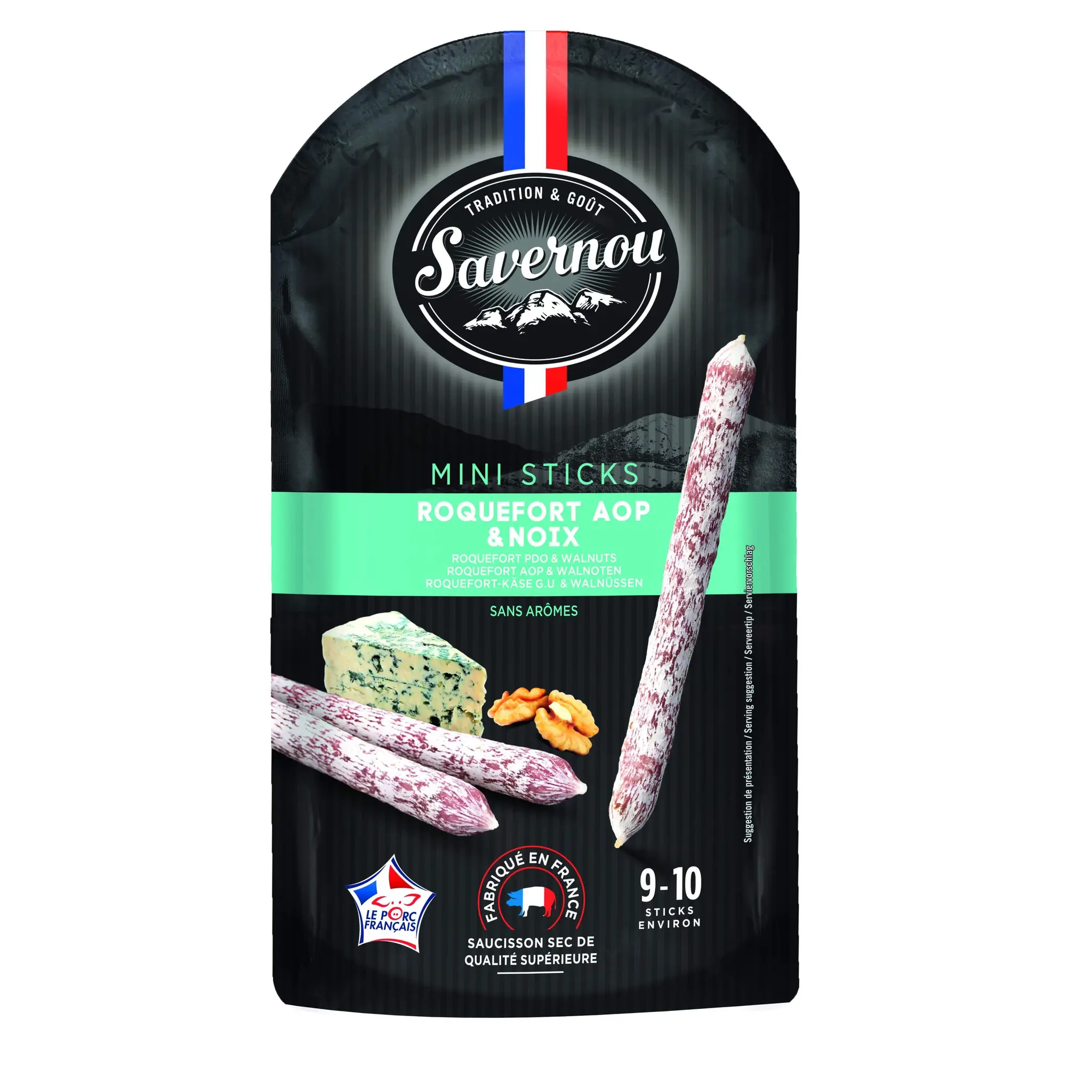 SAVERNOU Mini saucisson sec au roquefort et aux noix