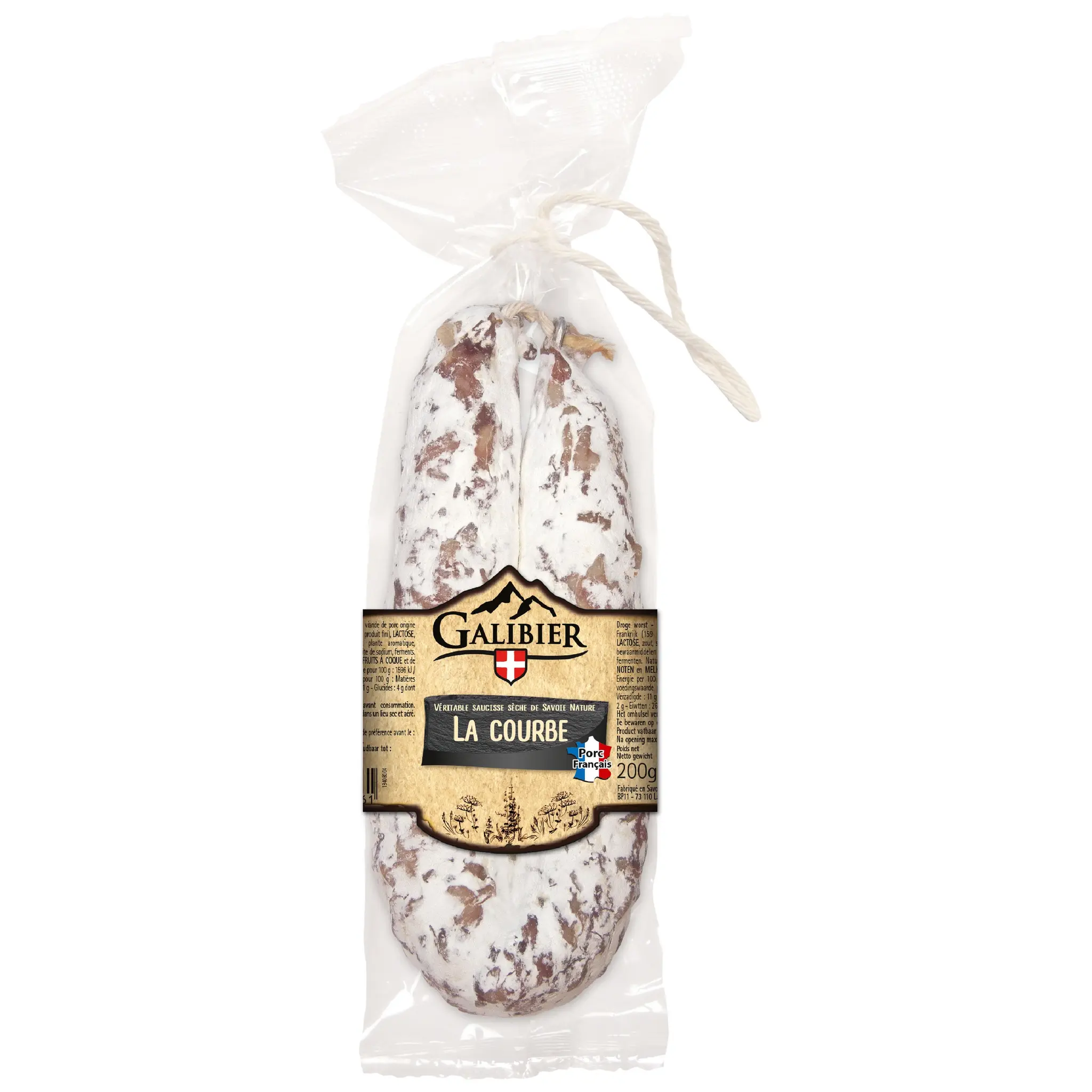 GALIBIER Saucisse sèche nature pur porc