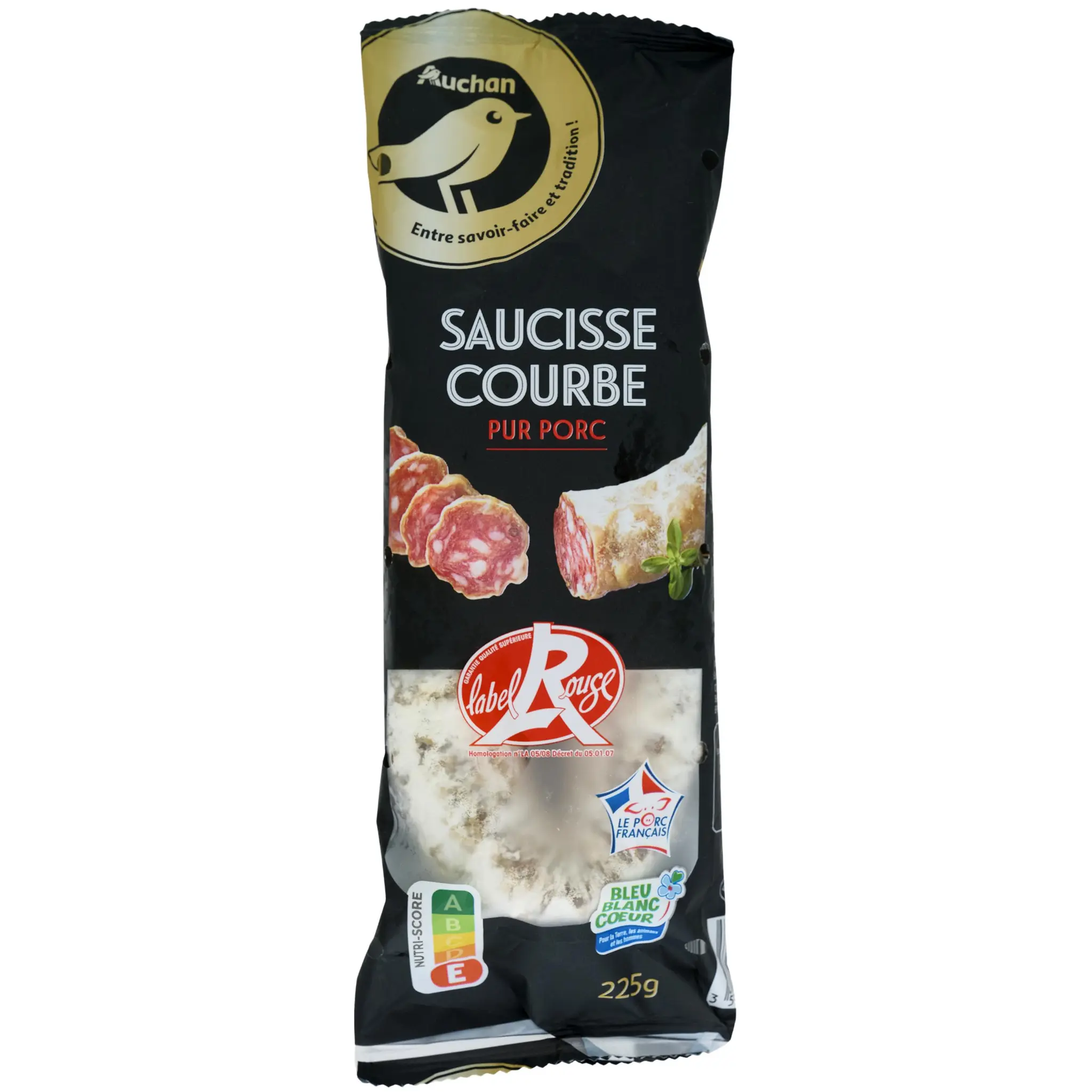 AUCHAN GOURMET Saucisse sèche Label Rouge