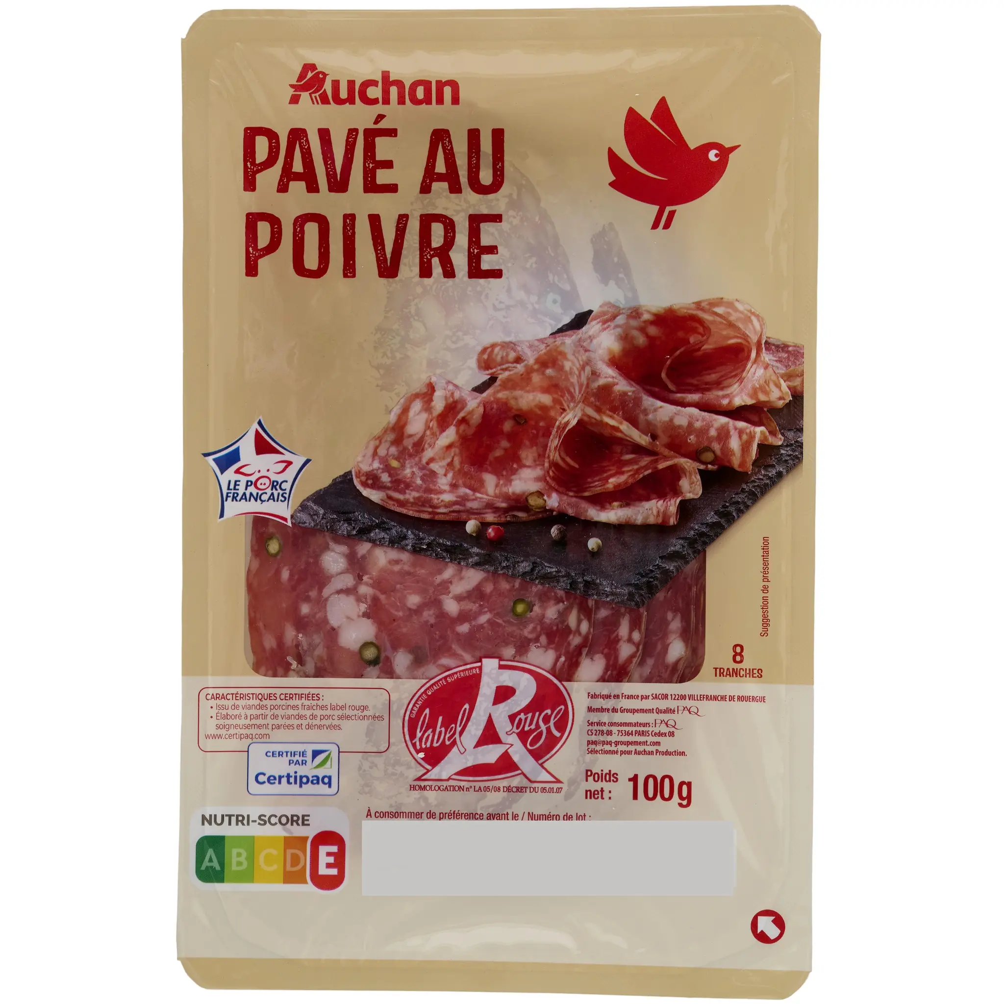 AUCHAN Pavé poivre Label Rouge
