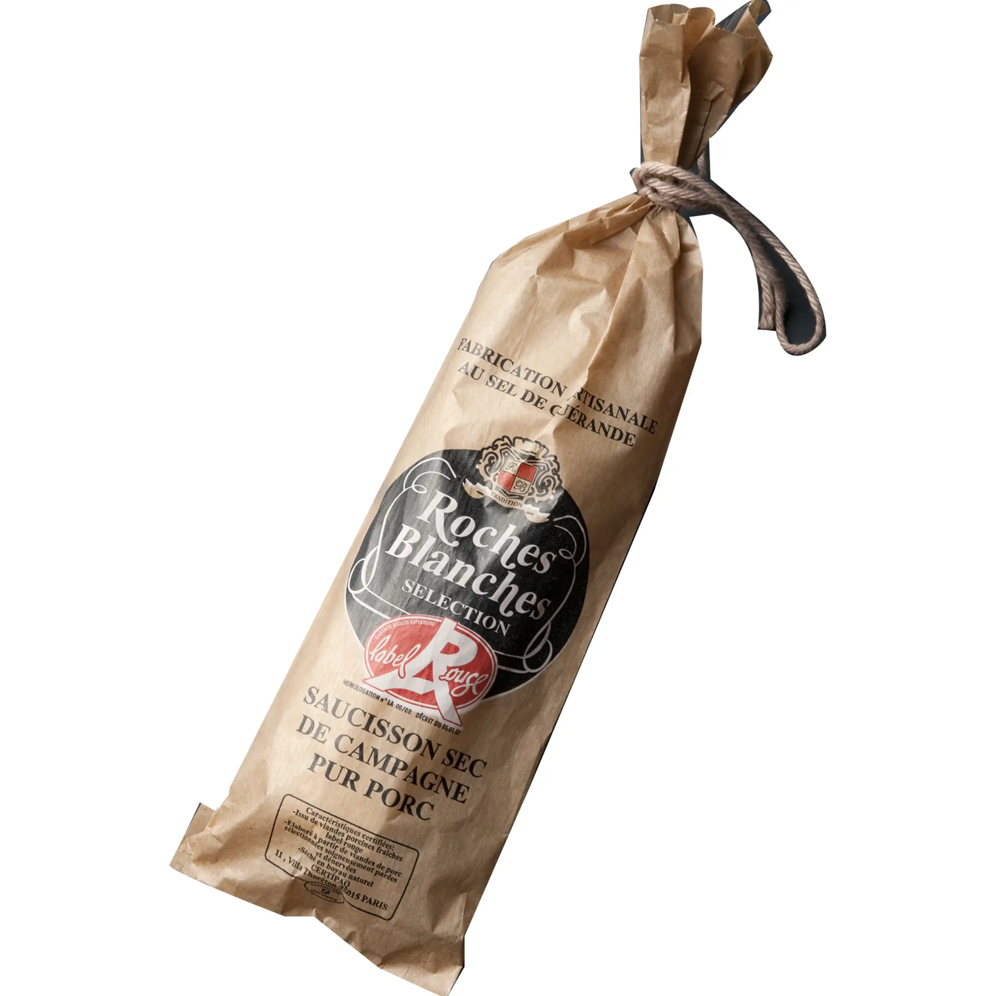 ROCHES BLANCHES Saucisson sec de campagne pur porc Label Rouge