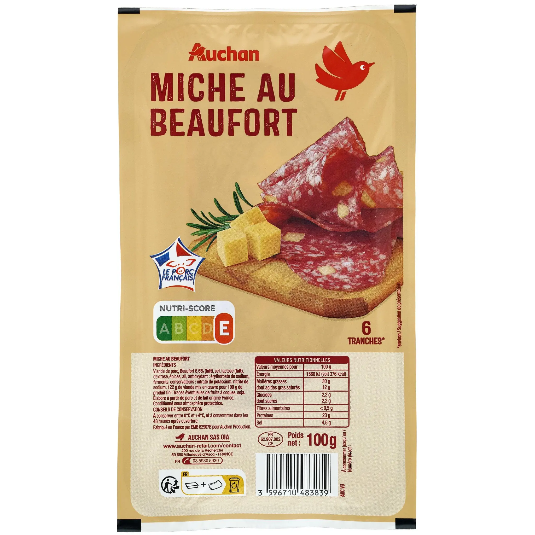 AUCHAN Miche au beaufort