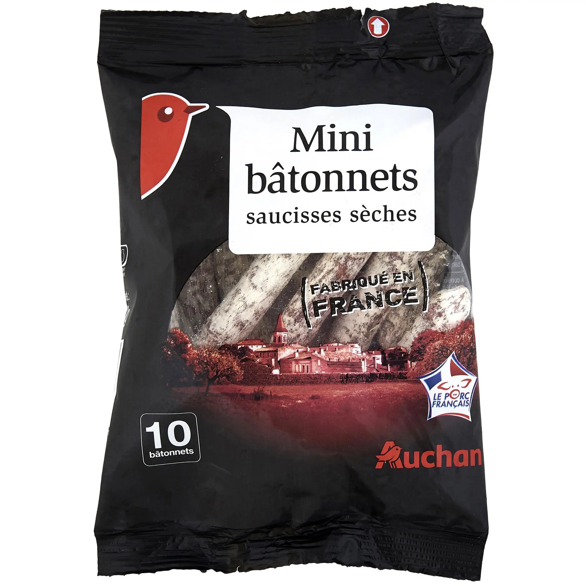 AUCHAN Saucisse sèche pur porc supérieur
