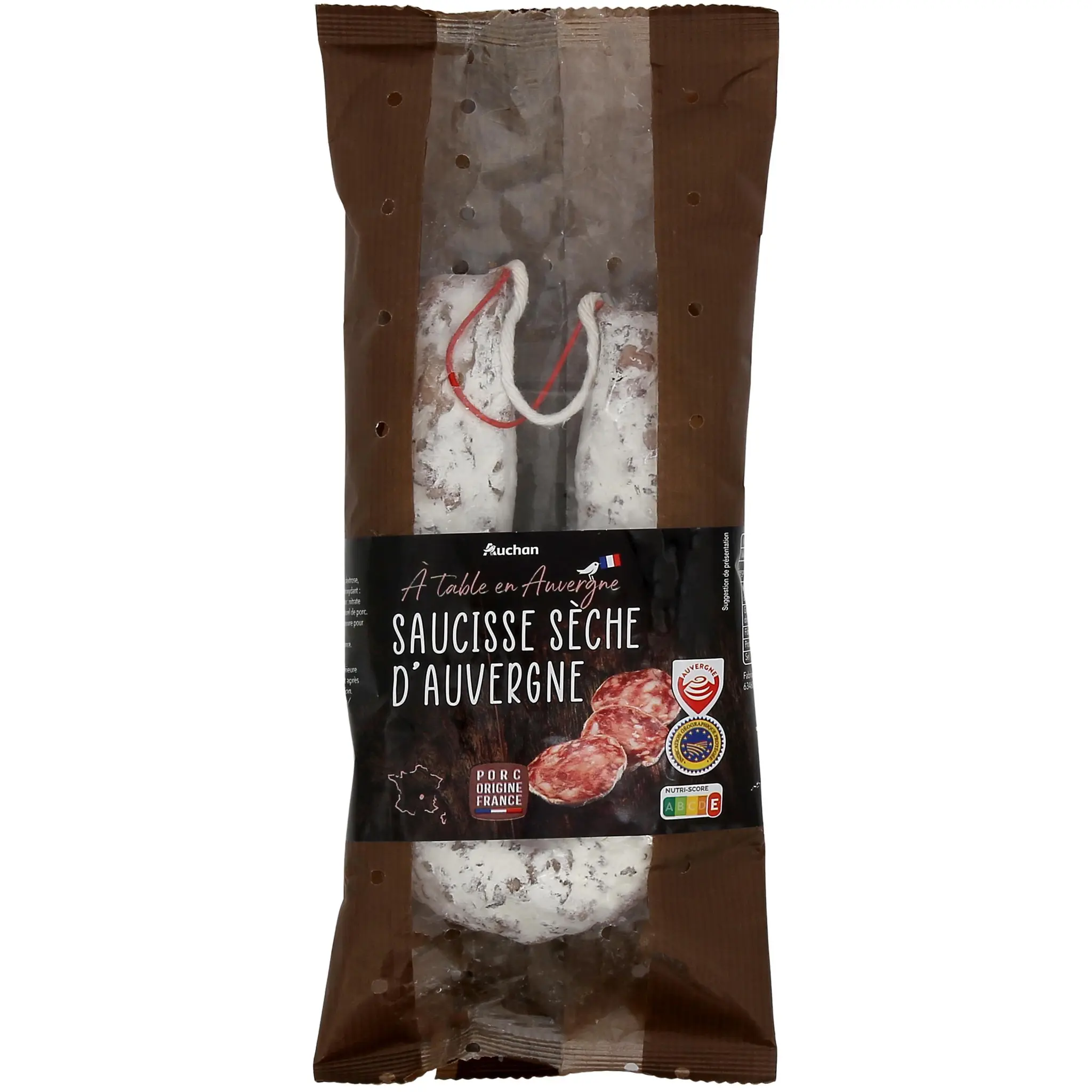 AUCHAN TERROIR Saucisse sèche d'Auvergne IGP