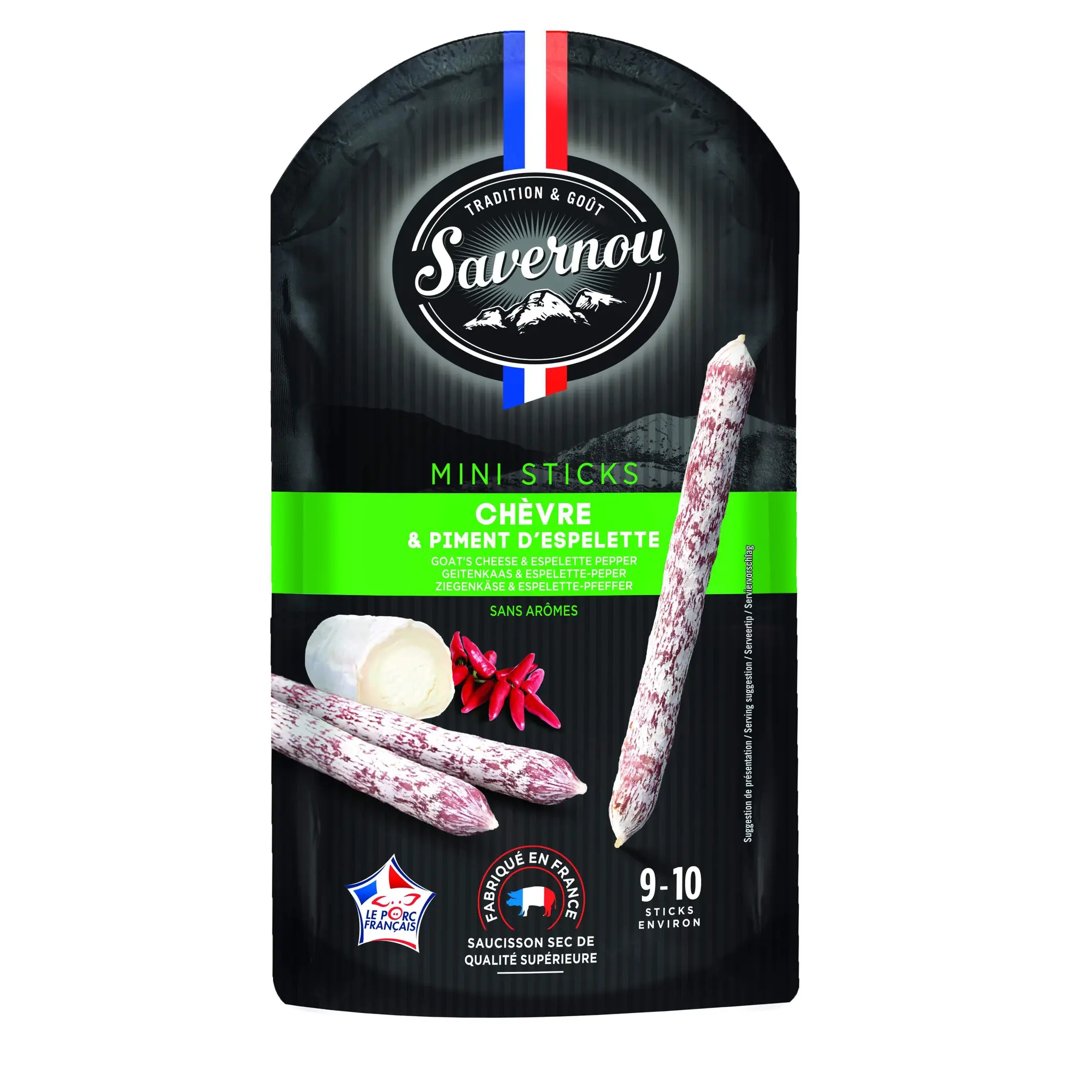 SAVERNOU Minis sticks de saucisson sec au chèvre et piment d'Espelette