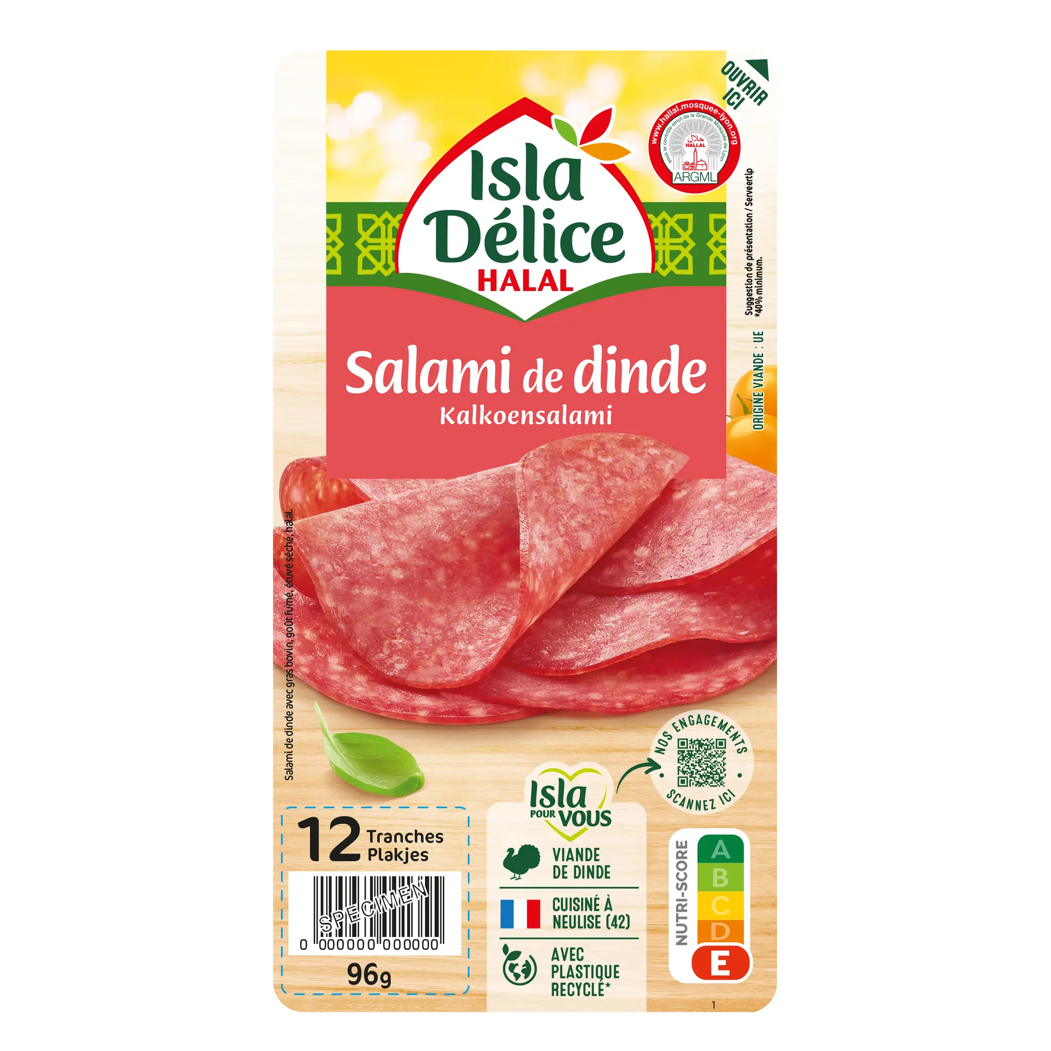 ISLA DELICE Salami de dinde halal