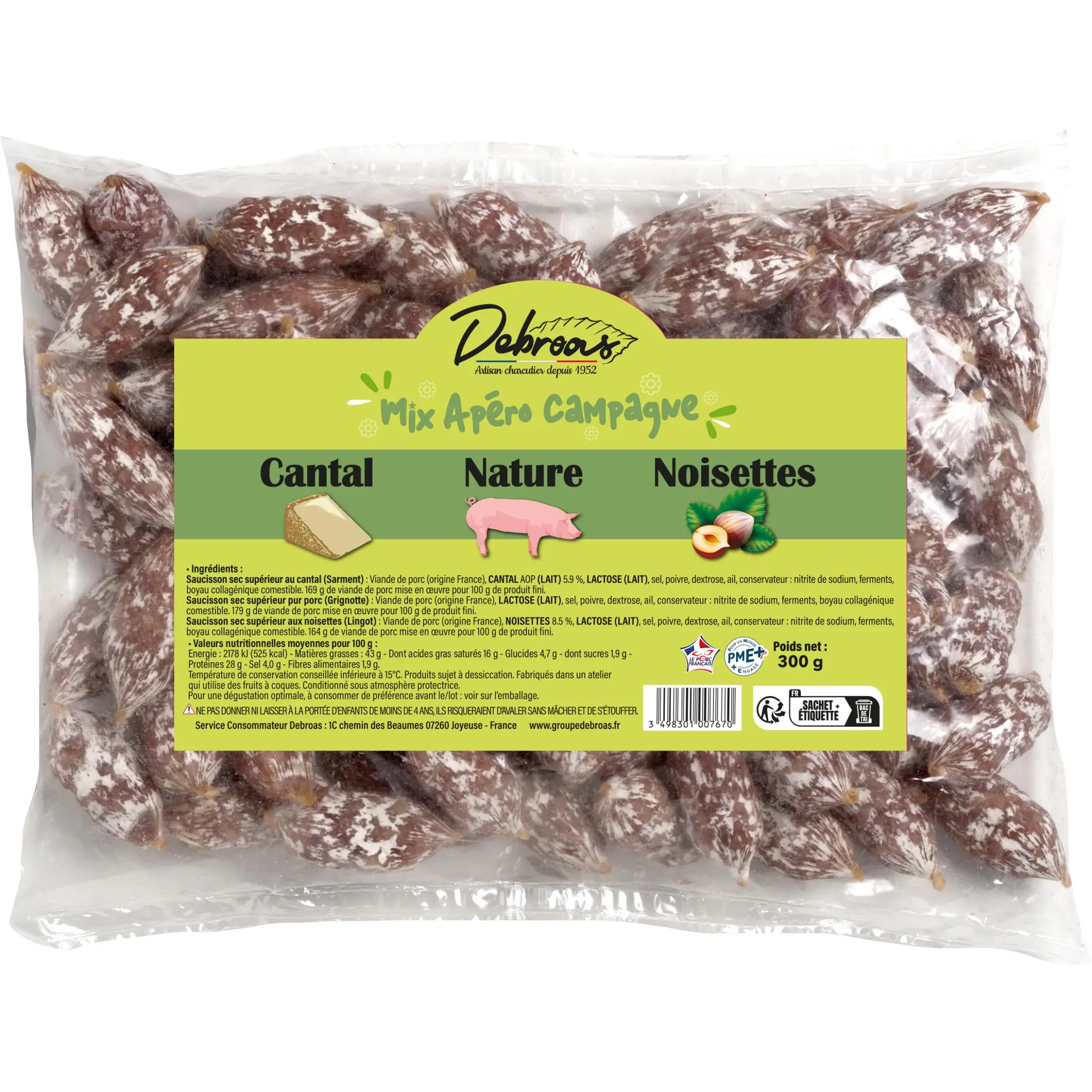 DEBROAS Mix Apéro Campagne VPF Cantal, Nature, Noisettes