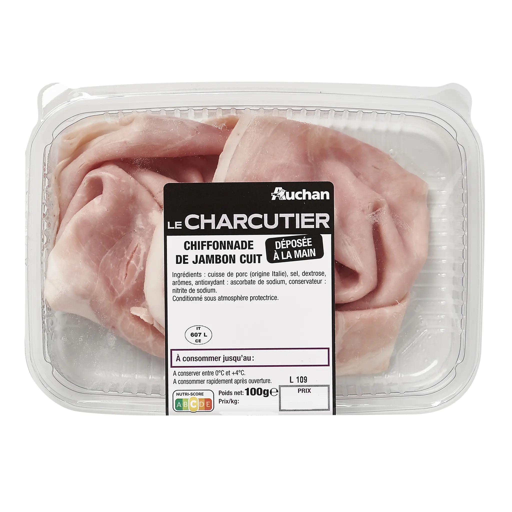 AUCHAN LE CHARCUTIER Chiffonnade de Jambon cuit