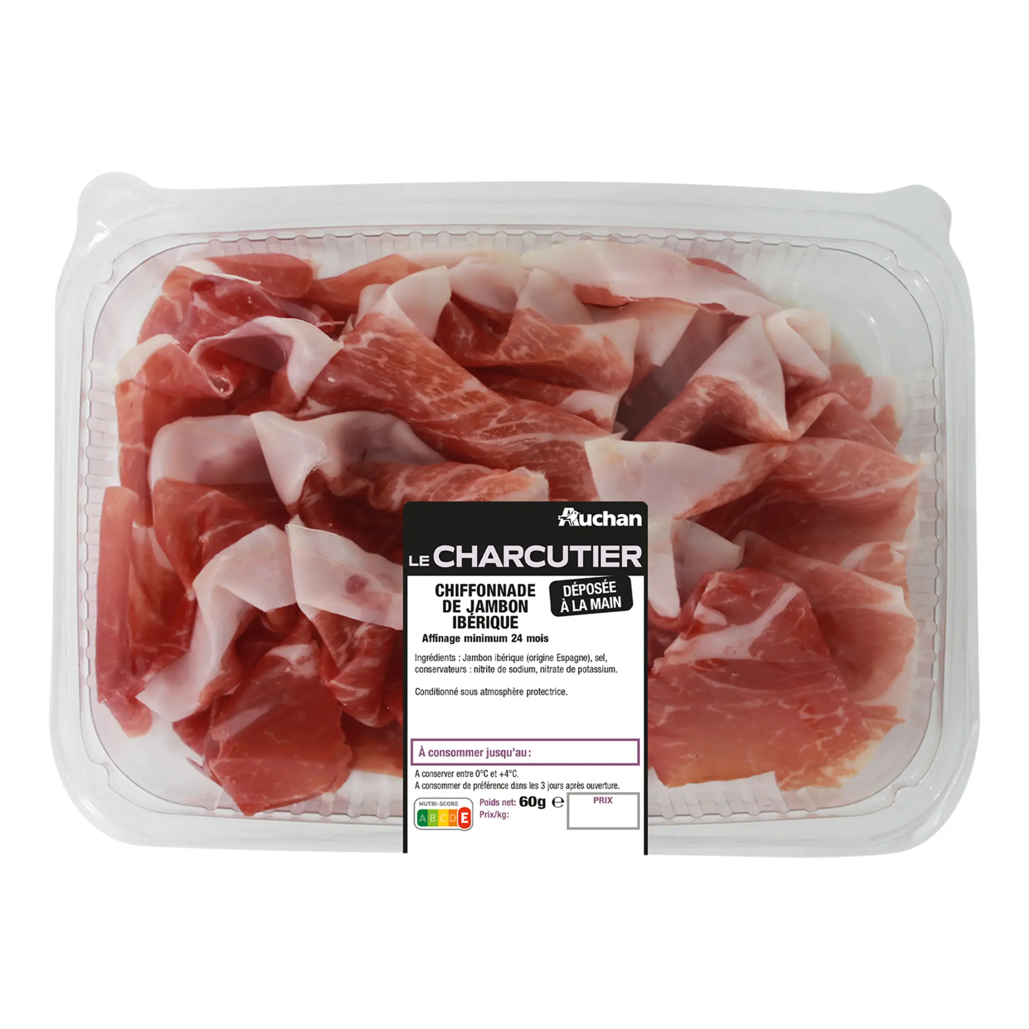 AUCHAN LE CHARCUTIER Chiffonnade de jambon ibérique