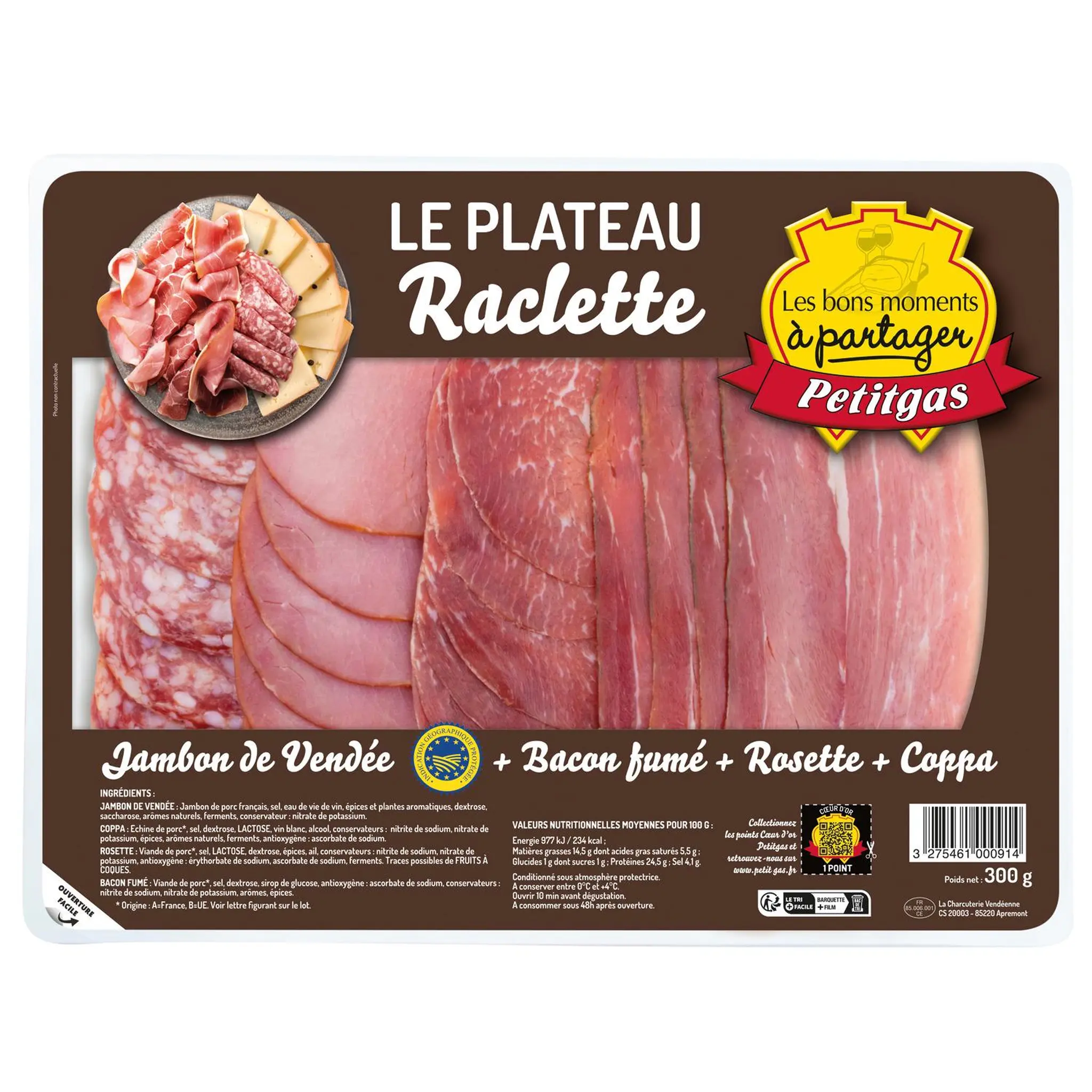 PETITGAS Le Plateau raclette charcuterie IGP