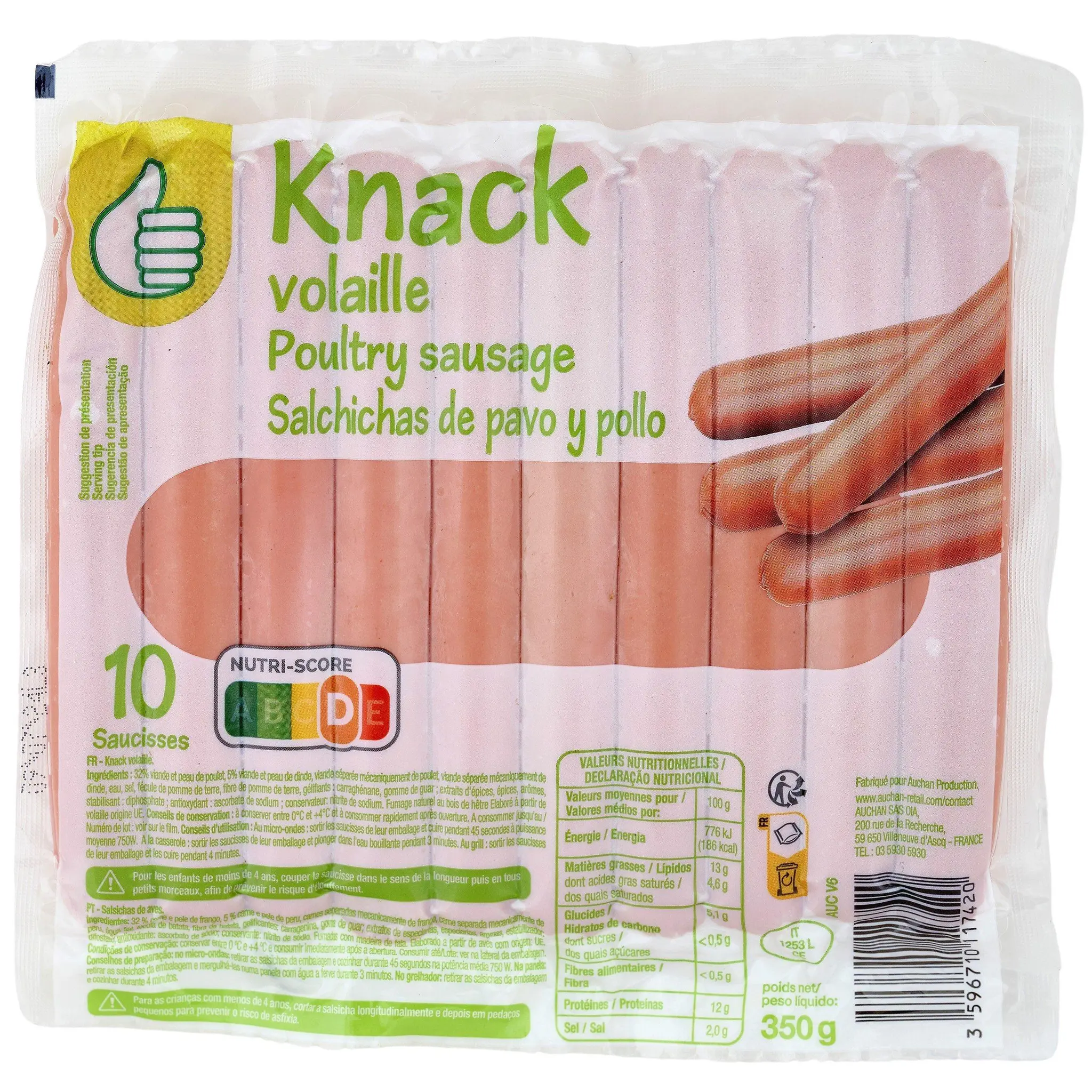 POUCE Knack saucisse de volaille