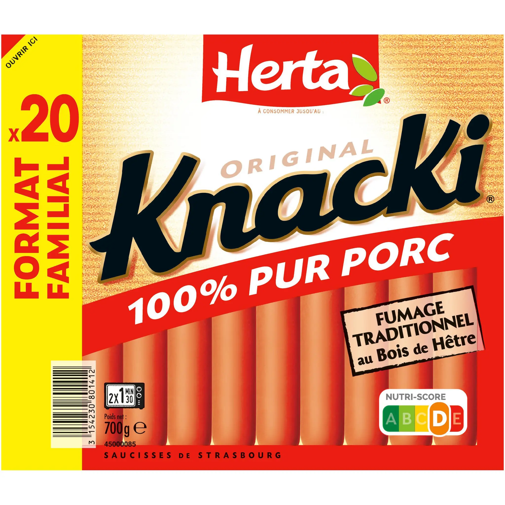 HERTA Knacki saucisse 100% pur porc