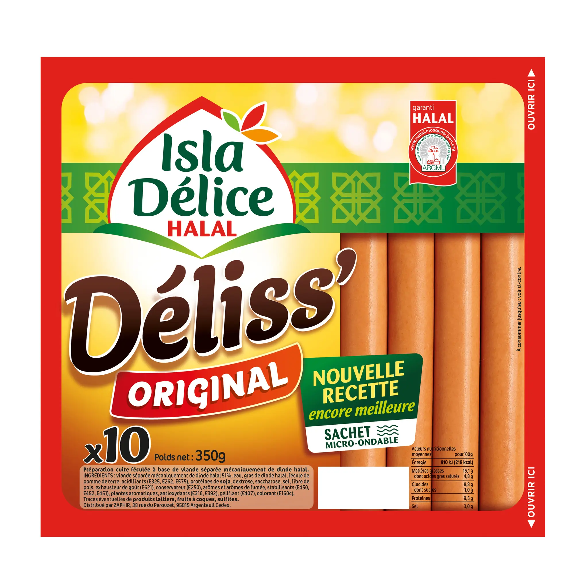 ISLA DELICE Saucisses de dinde halal