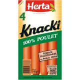 HERTA Knacki saucisse de poulet fumé au bois de hêtre