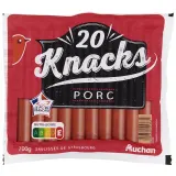 AUCHAN Knacks Saucisses de Strasbourg pur porc